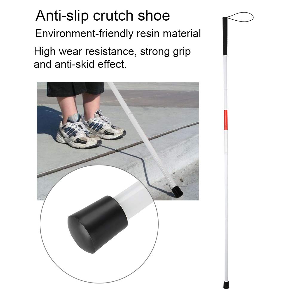 Reflective Walking Cane for Blind & Visually Impaired - Foldable, Portable, Adjustable Height for Men & Women - Ideal for Night Walking, Hiking & Outdoor Safety