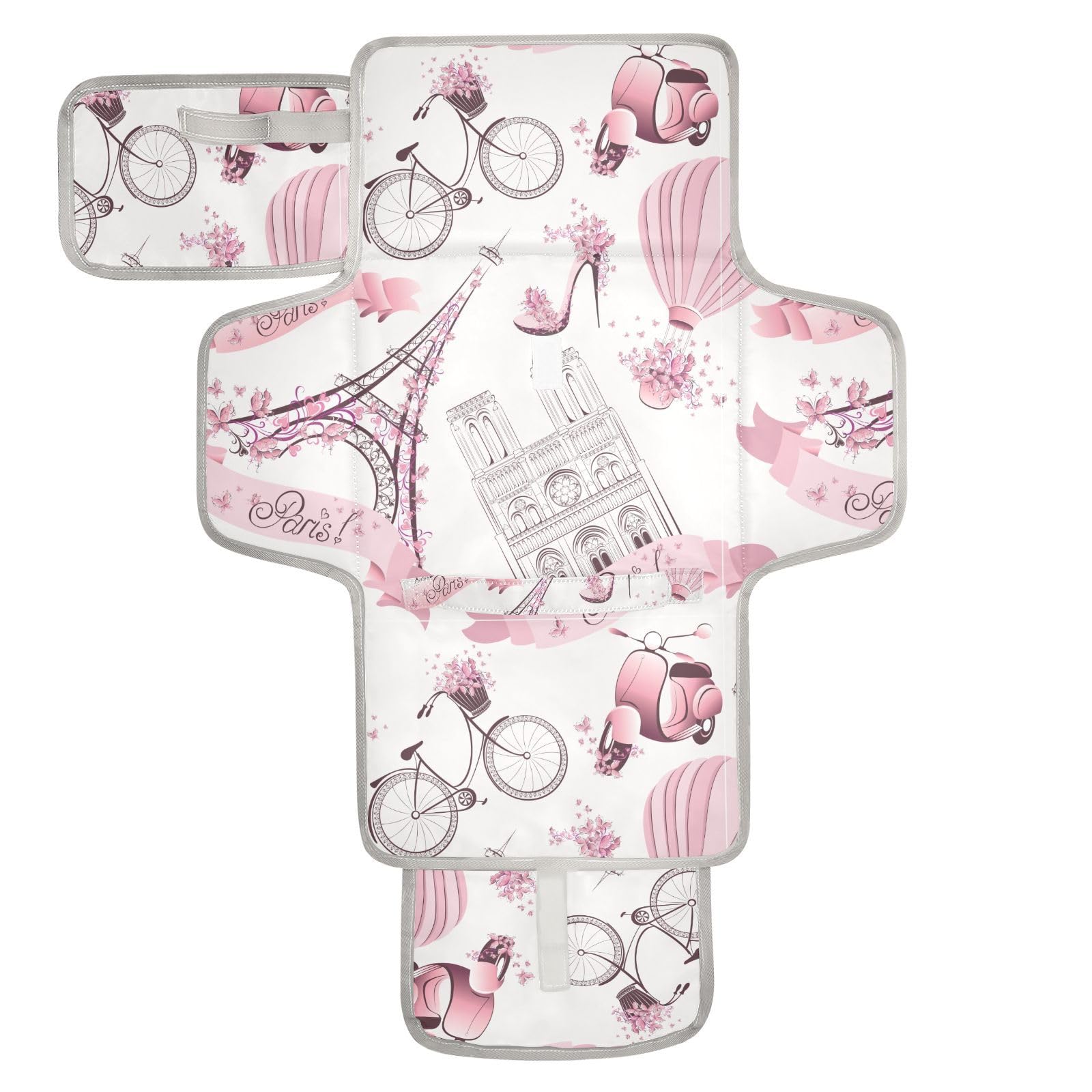 Portable Baby Changing Pad - Foldable Waterproof Travel Diaper Changing Station with Built-in Pillow | Perfect for On-the-Go Parents, Airplane Travel, and Outdoor Adventures | Ideal Baby Shower Gift for Newborns & Unisex Infants