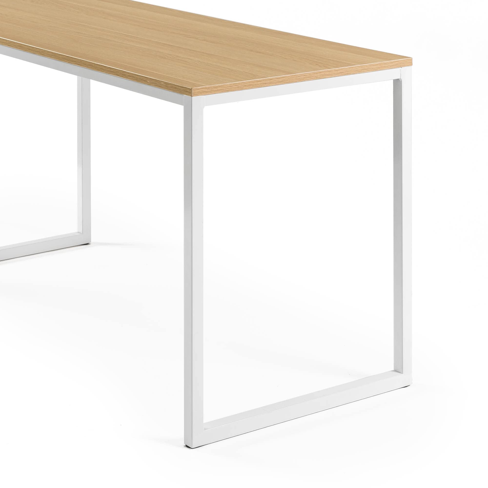 ZINUS Jennifer 55 Inch White Frame Computer Desk - Sturdy Office Workstation & Dining Table with Easy Assembly (Natural Wood Finish) - Perfect for Home Office, Study Room & Small Space Dining