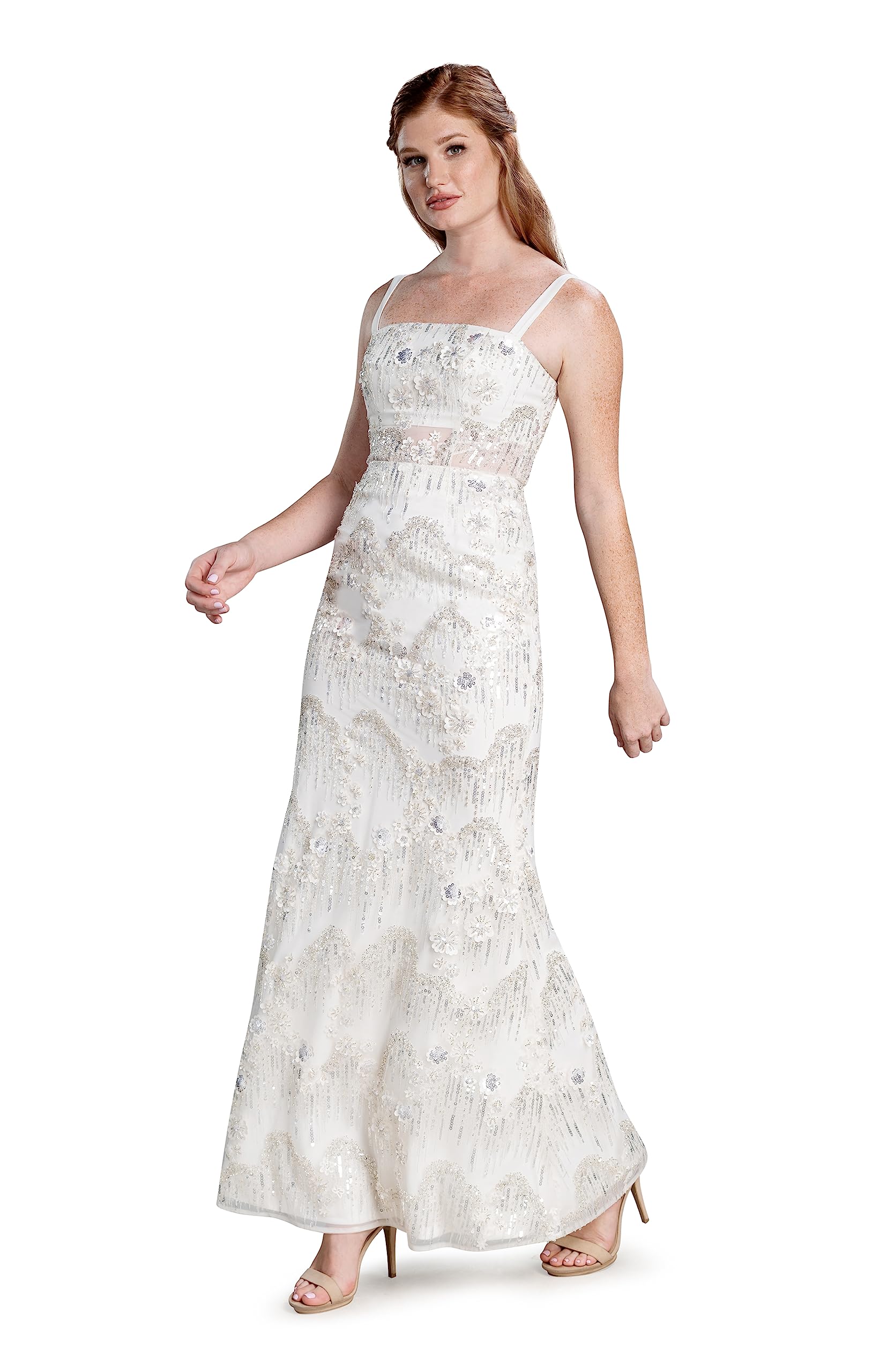 Dress the Population Women's Aria Mermaid Maxi Dress - Elegant Formal Gown for Weddings, Prom & Evening Events