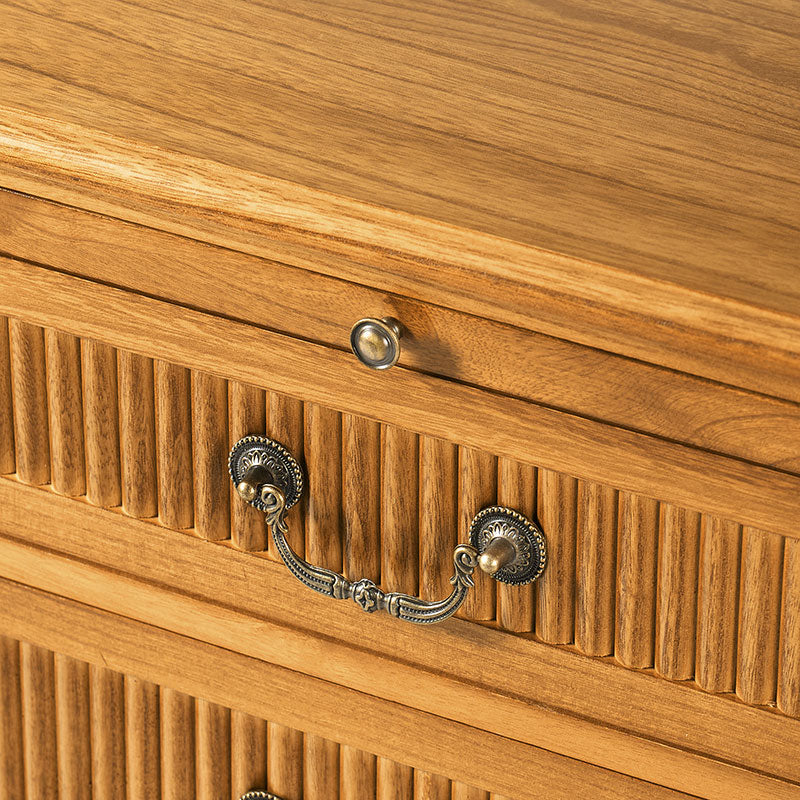 Farmhouse Solid Wood Nightstand with Fluted Drawer - Rustic Bedside Table with Optional Storage Drawer - Perfect for Bedroom, Guest Room, or Cabin Decor