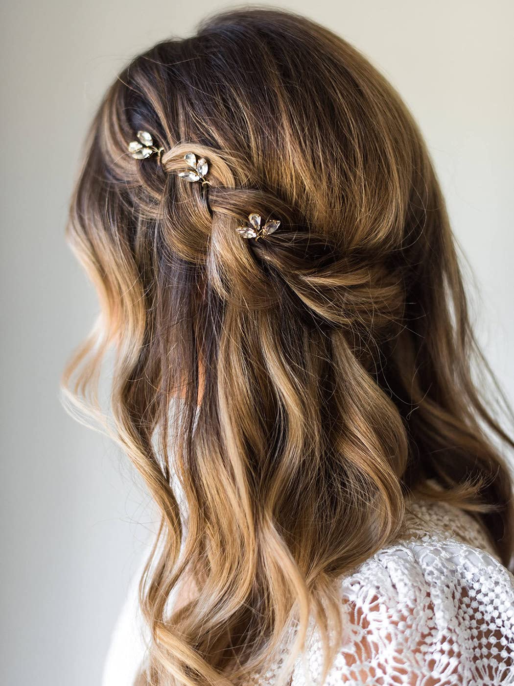 Jakawin Crystal Rhinestone Bridal Hair Pins - Gold Wedding Hair Accessories for Women & Girls - Perfect for Brides & Special Occasions