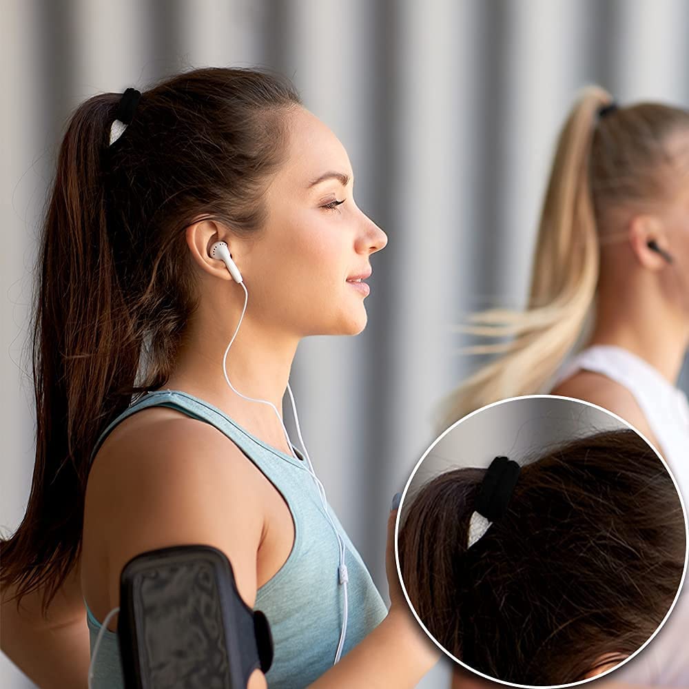 25 PCS Black Hair Ties - High Elastic No Damage Hair Rubber Bands for Thick & Curly Hair | No Metal Ponytail Holders for Women, Men & Girls | Perfect for Workouts, Office & Daily Styling