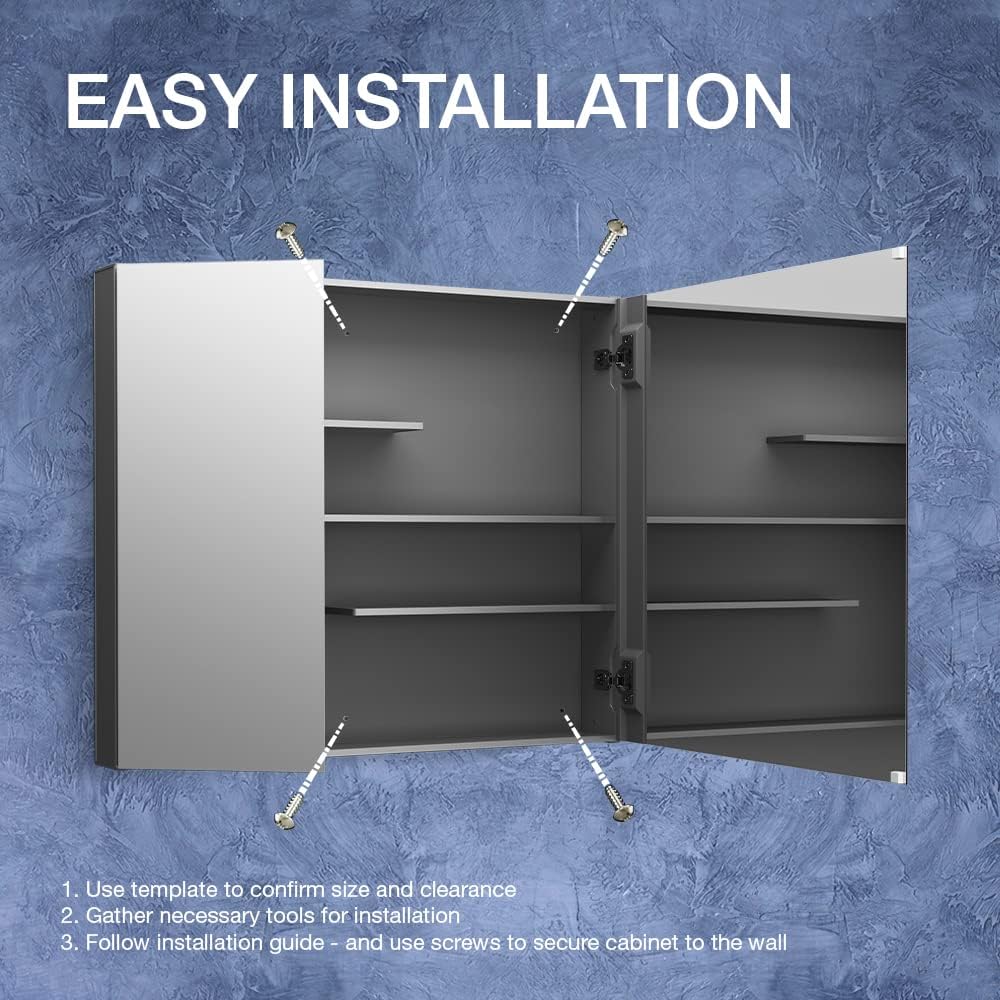 Kohler Medicine Cabinet with Slow-Close Mirrored Door - Recessed or Surface Mount Bathroom Storage for Toiletries & Essentials | Perfect for Modern Bathrooms & Vanities
