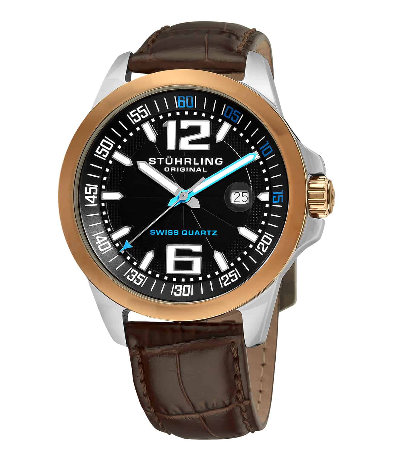 Black Dial / Silver Case / Brown Leather Strap Tang Buckle