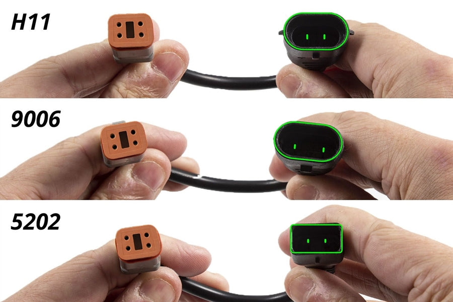 Diode Dynamics Deutsch DT Adapter Wires with Backlight Tap - Pair for Off-Road LED Light Bars & Truck Accessories - Perfect for Jeep, Truck, and Off-Road Vehicle Wiring Upgrades