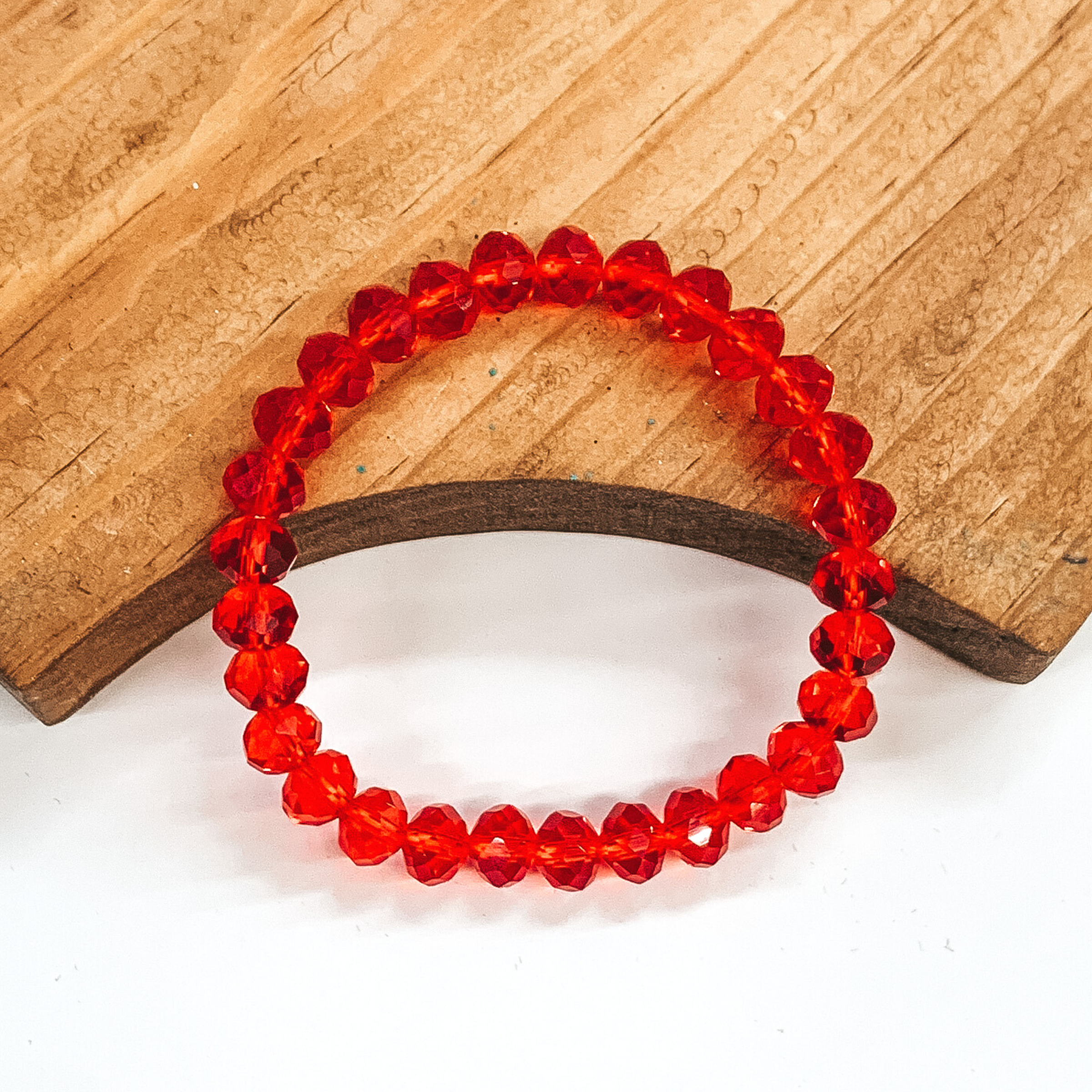Crystal Beaded Stacker Bracelet for Women - Red Adjustable Fashion Bracelet | 3 for $10 Deal | Perfect for Parties, Gifts & Everyday Wear