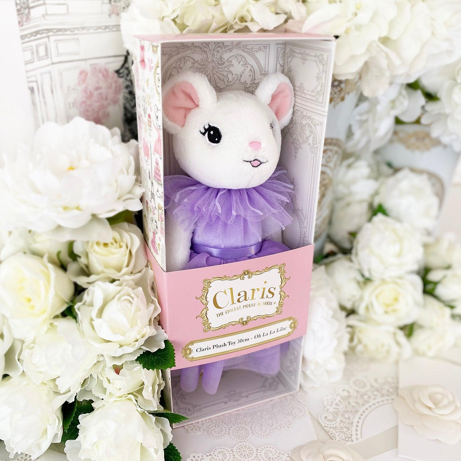 Claris The Mouse Oh La La Lilac Plush Stuffed Animal Toy - Cute Collectible Gift for Kids & Disney Fans, Perfect for Birthday Parties & Room Decor