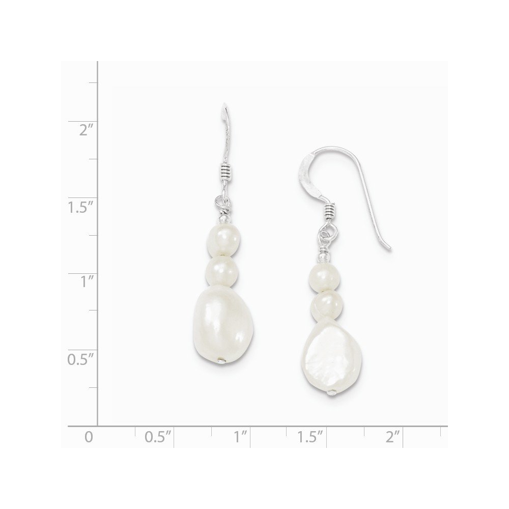 Sterling Silver Freshwater Cultured Pearl Dangle Earrings for Women - Elegant Drop Earrings for Weddings, Parties & Special Occasions