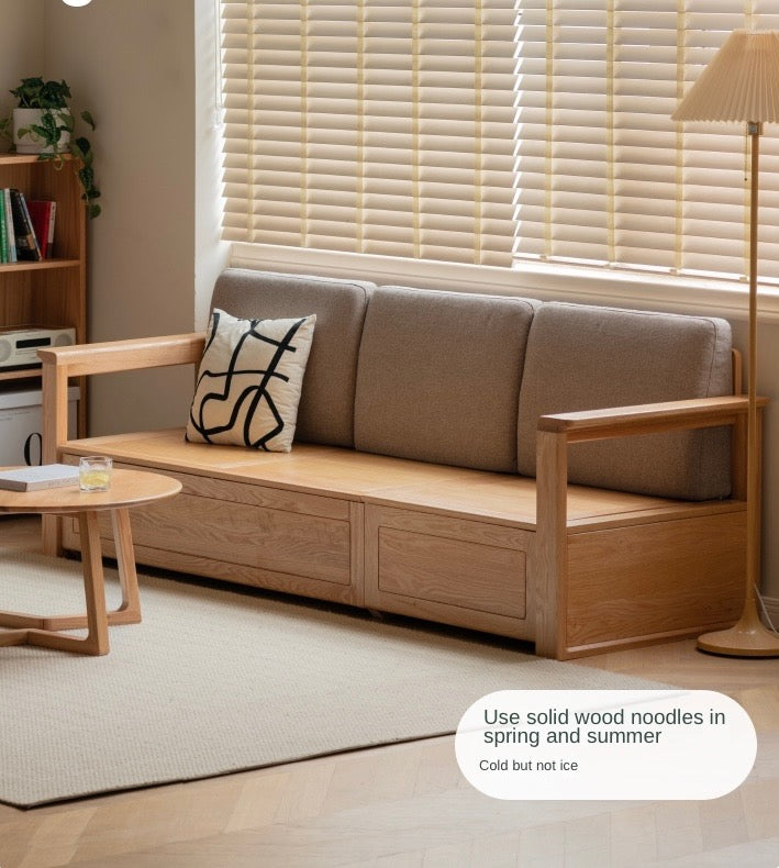 Solid Oak Wood Storage Box for Sofa - Organize Living Room, Bedroom, or Office with Stylish Wooden Storage Solution