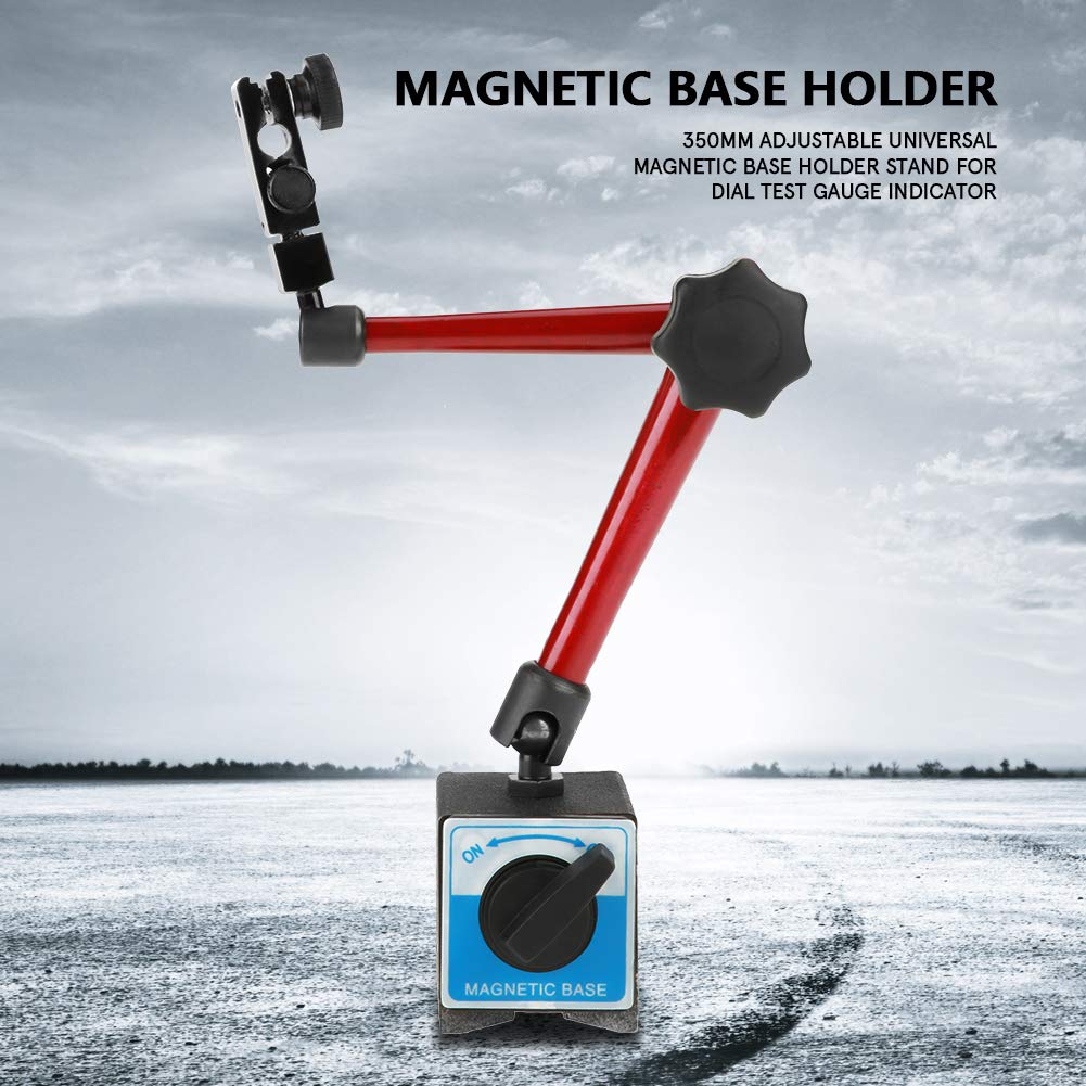 Adjustable Magnetic Dial Indicator Base Stand Holder - 350mm Universal Measuring Stand with Strong Magnet for Test Gauges - Perfect for Precision Machining, Metalworking, and Engineering Measurements