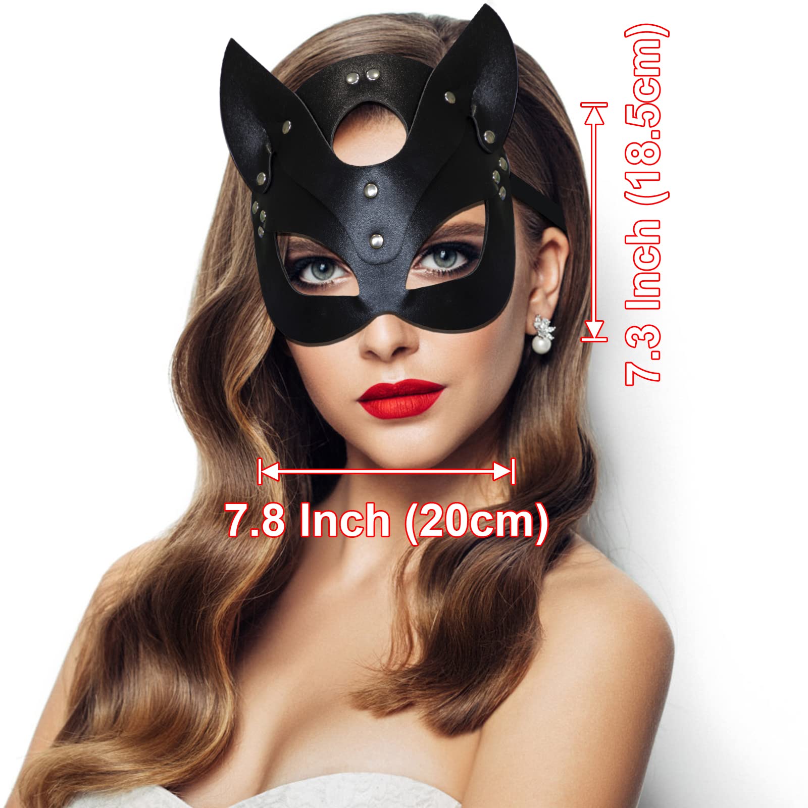 Stegosaurus Cat Mask for Women - Elegant Bunny & Cat Face Masquerade Mask for Night Club, Cocktail Party, Cosplay & Halloween Costume Accessories