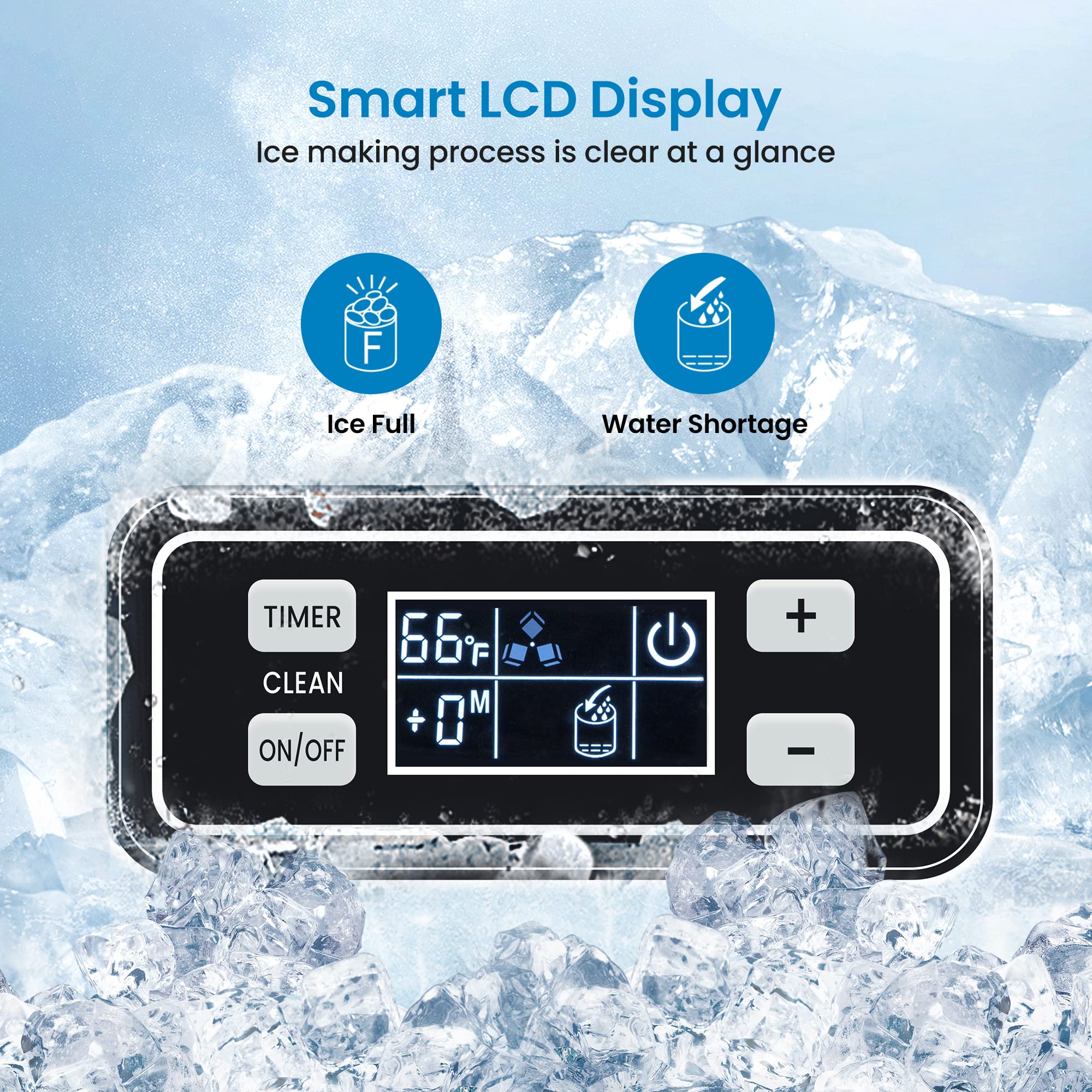Commercial Ice Maker Machine 160LBS/24H - Under Counter Ice Maker with 35LBS Storage Bin - Fast Ice Production in 5-15 Minutes - Auto Self-Cleaning - Perfect for Restaurants, Bars, and Home Use
