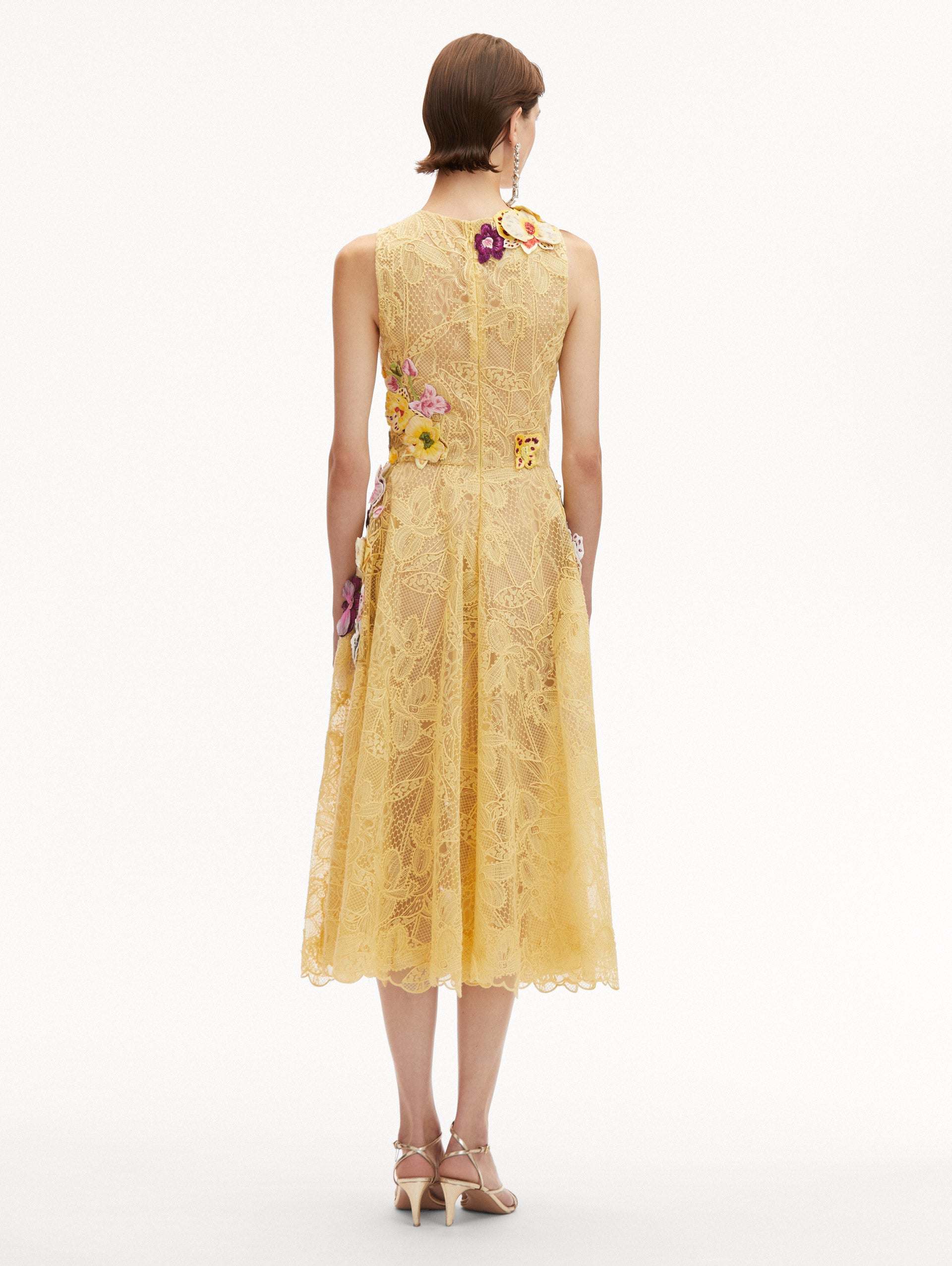 Elegant Orchid Embroidered Picot Lace Dress for Women | Floral Summer Wedding Guest Dress | Perfect for Garden Parties & Formal Events