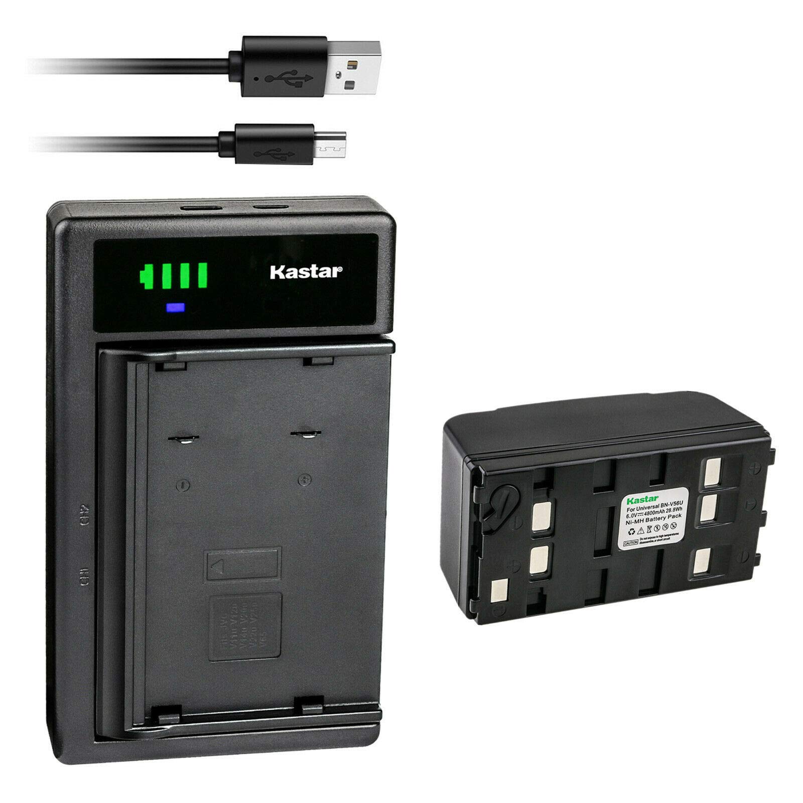 Kastar Replacement Battery & Smart USB Charger for JVC GR-SXM960U, GR-SZ1, GR-SZ3, GR-SZ7, GR-SZ9, GR-SZ9U Camcorder & BN-V11U, V12U, V14U, V18U, V20U, V22U, V24U, V25U – Perfect for Travel, Vlogging & Extended Recording Sessions