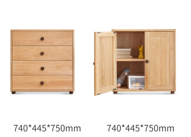 Solid Oak Wood Mid-High Bed with Slanted Ladder - Sturdy Adult Loft Bed for Small Spaces, Dorm Rooms & Modern Apartments