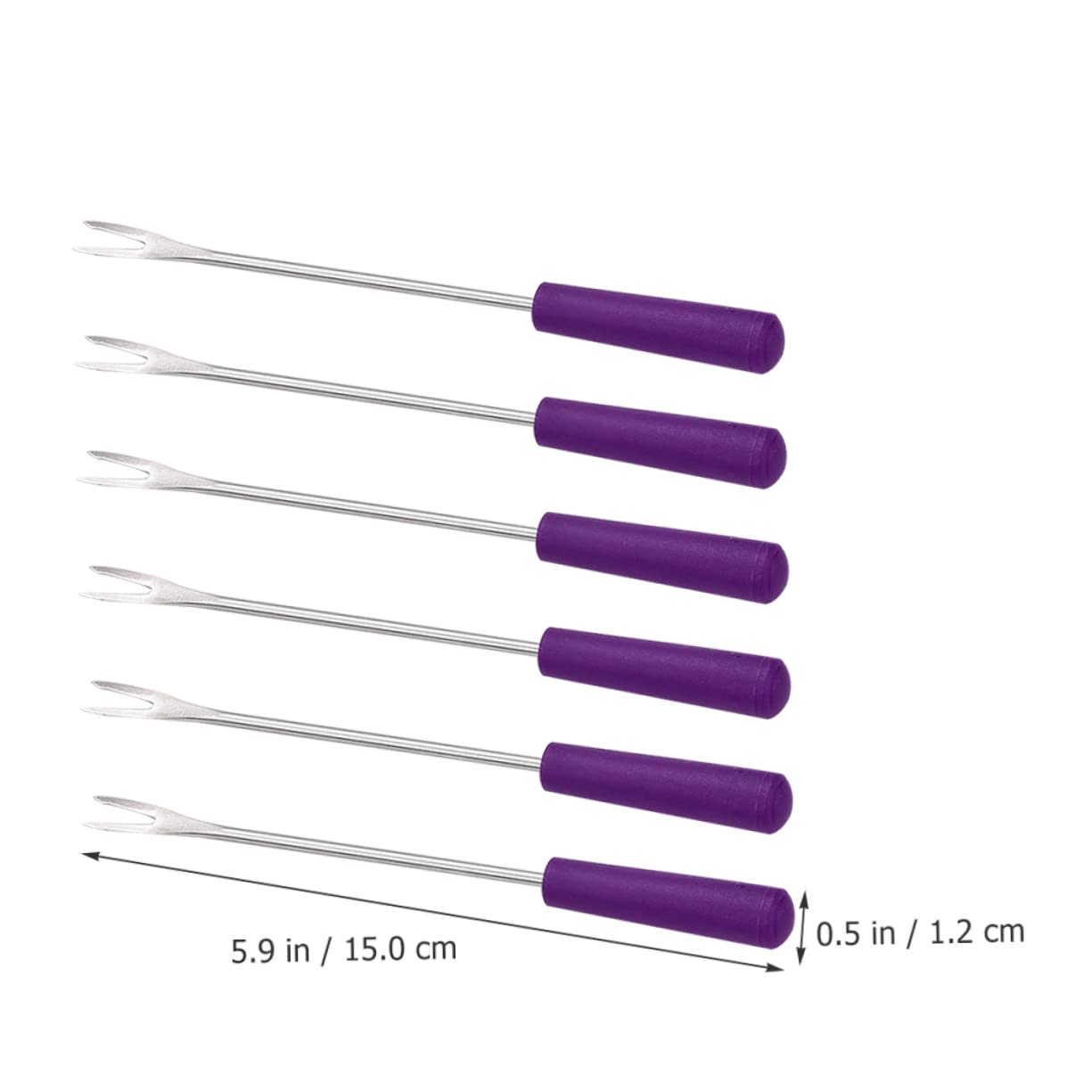 6-Piece Stainless Steel Cheese Forks Set - Heat-Resistant BBQ Forks for Melting Cheese & Fruits - Perfect for Parties, Picnics and Outdoor Grilling