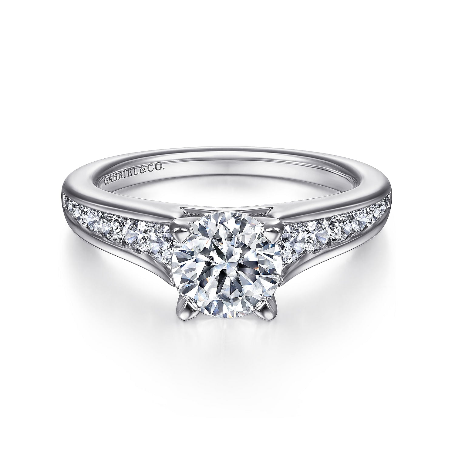 Channel Set Diamond Engagement Ring for Women - 14K White Gold Wedding Band, Perfect for Proposals, Anniversaries & Bridal Jewelry Gifts