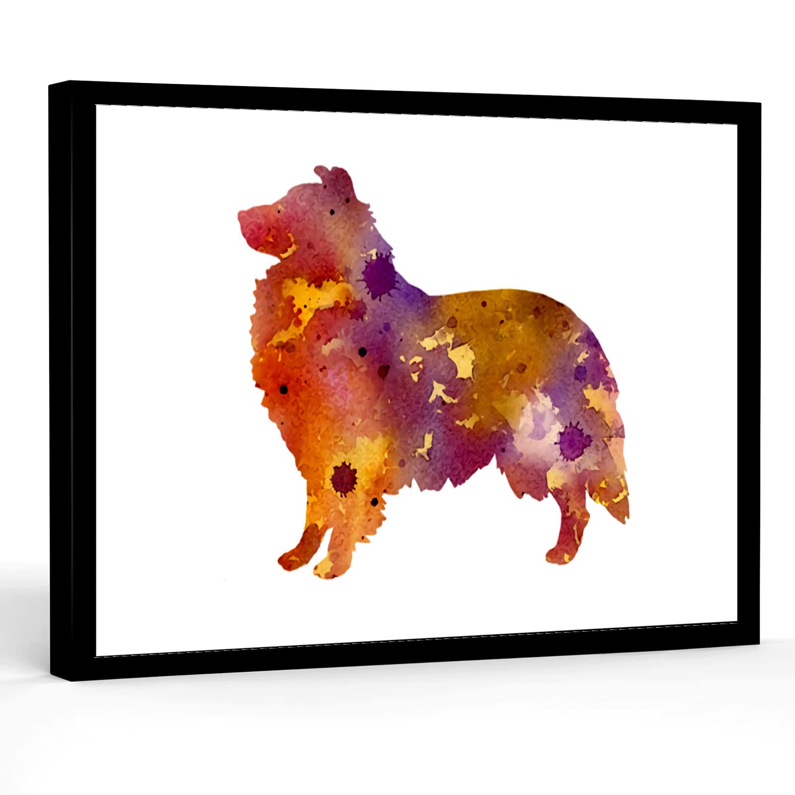 Framed Sheltie Watercolor Art Print - 12x18