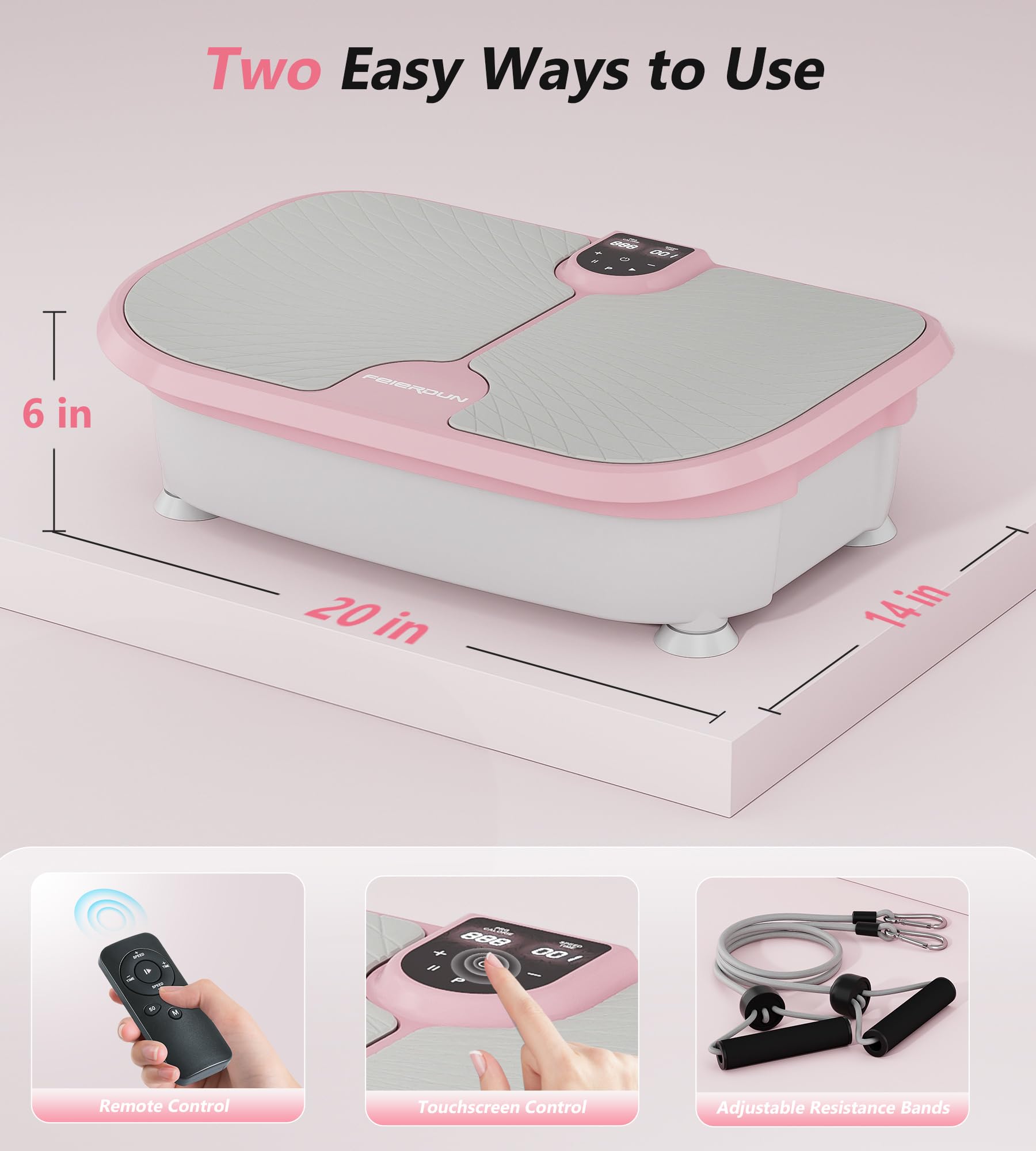 Vibration Plate Exercise Machine for Weight Loss & Muscle Toning - Power Plate Platform with Resistance Bands for Lymphatic Drainage, Recovery & Home Workouts - Perfect for Fitness, Rehab & Relaxation