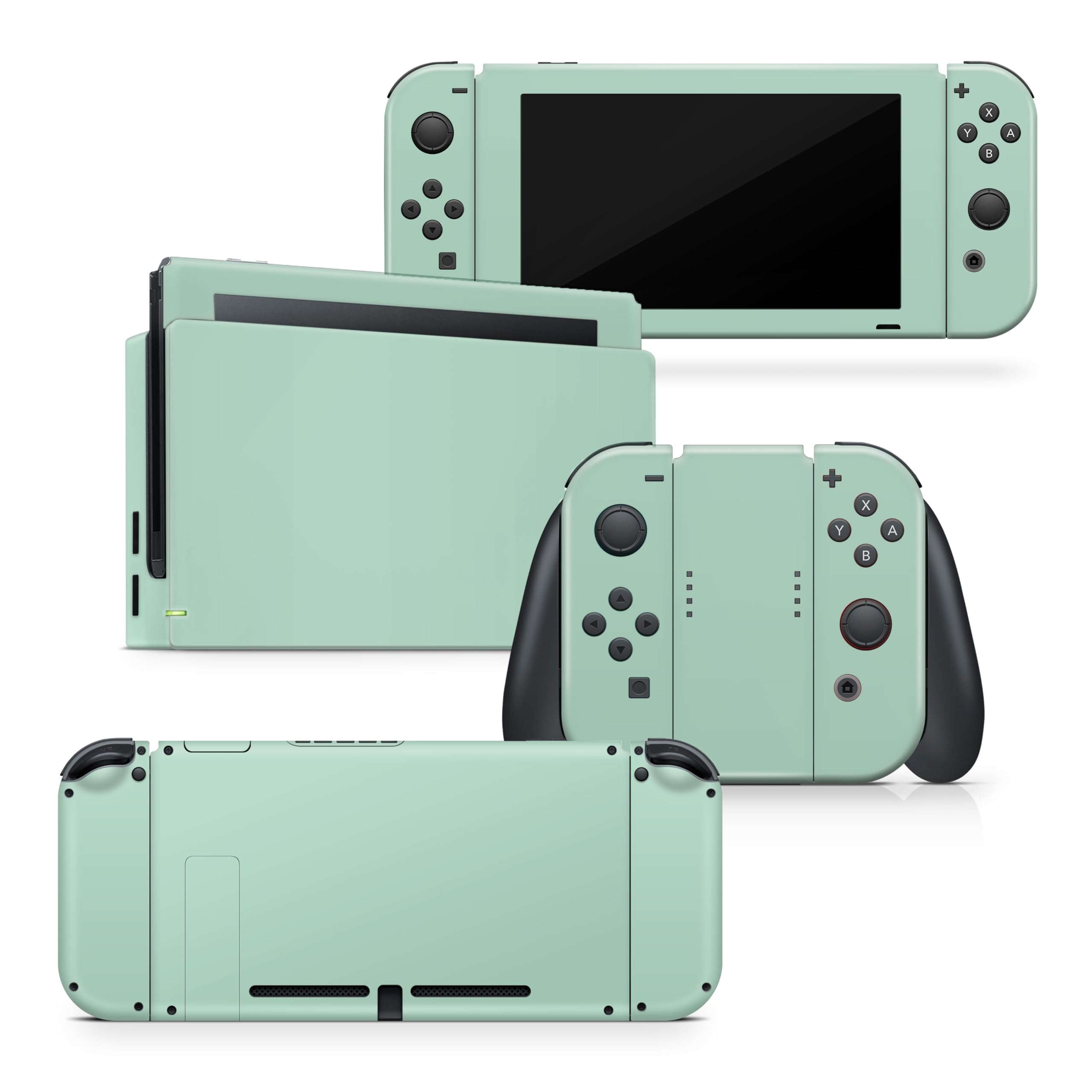 Premium 3M Vinyl Full Wrap Decal Skin for Nintendo Switch - Classic Solid Green Design, Protective Cover Compatible with All Switch Models | Perfect for Gaming Protection & Customization