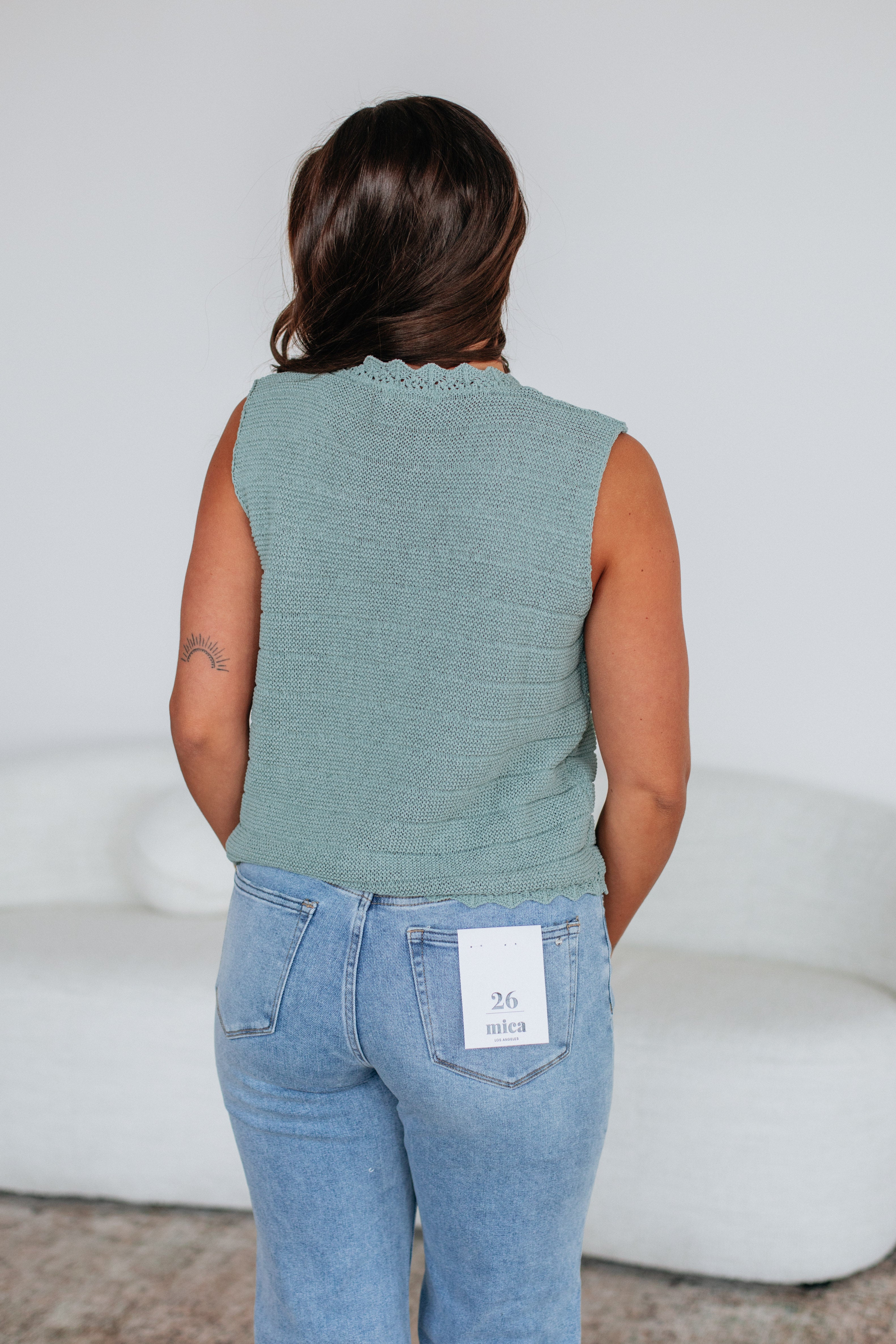 Cheryl Women's Sweater Vest in Dusty Sage - Cozy Knit Cardigan for Fall & Winter Layering, Office Wear & Casual Outfits