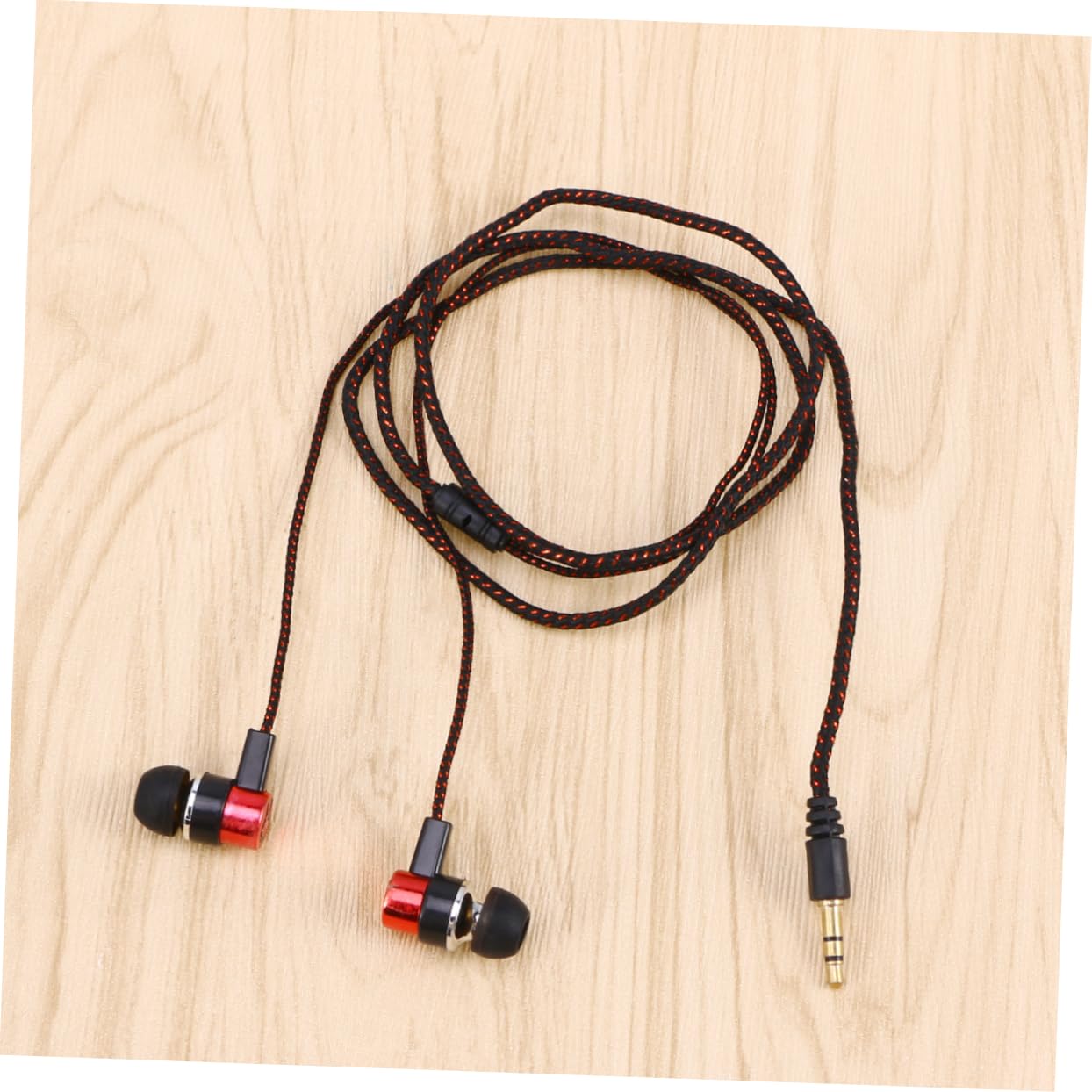 Premium Stereo Bass In-Ear Earphones with Braided Cord - 3.5mm Audio Plug (Red) - Perfect for Music Lovers, Gaming & Workout Sessions