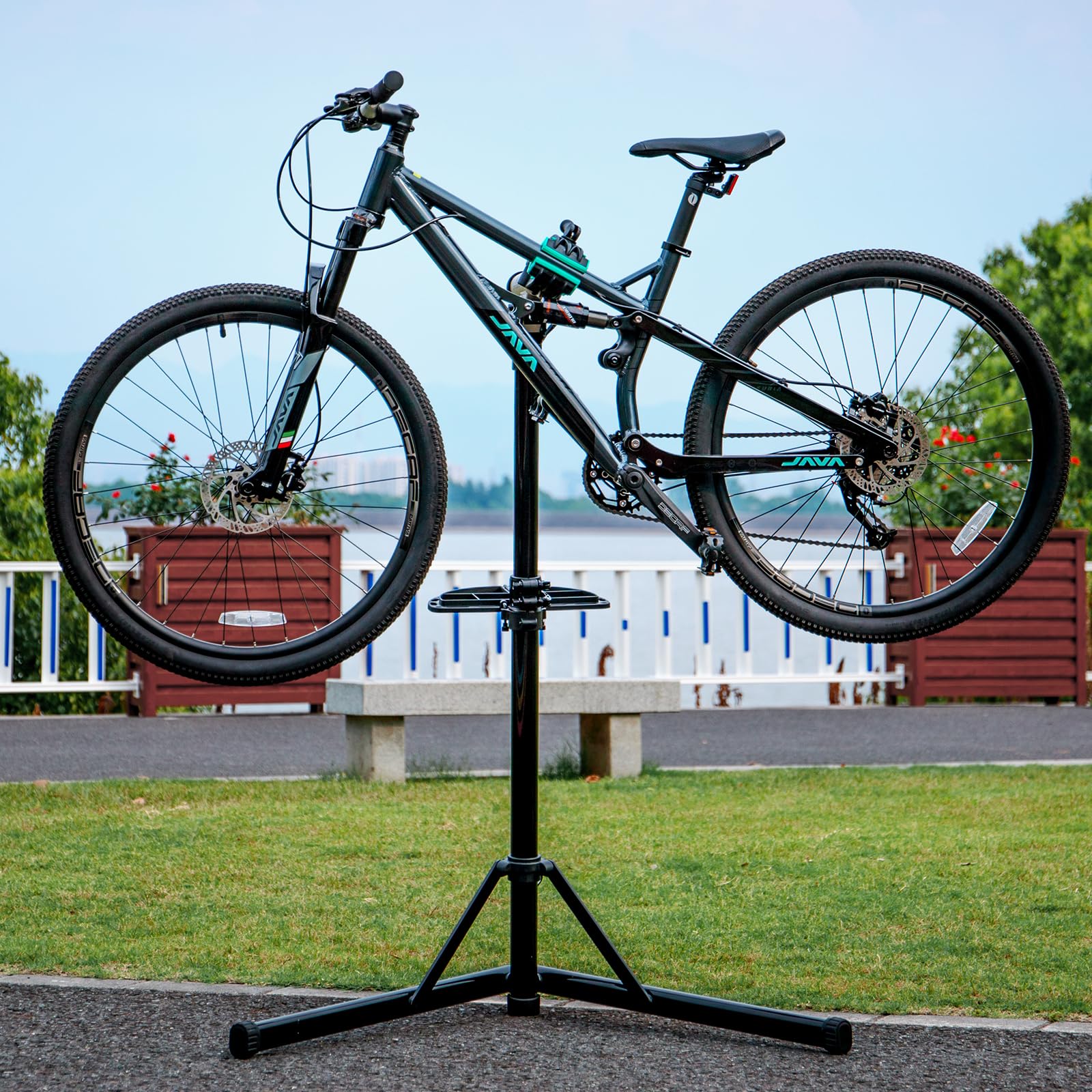 Cyclists Bike Repair Stand (Max Load 110lbs) - Heavy Duty Bicycle Maintenance Stand for E-Bikes, Mountain Bikes & Road Bikes - Perfect for Home Mechanics & Bike Shops - Ideal for Tuning, Cleaning & Repairing Bicycles