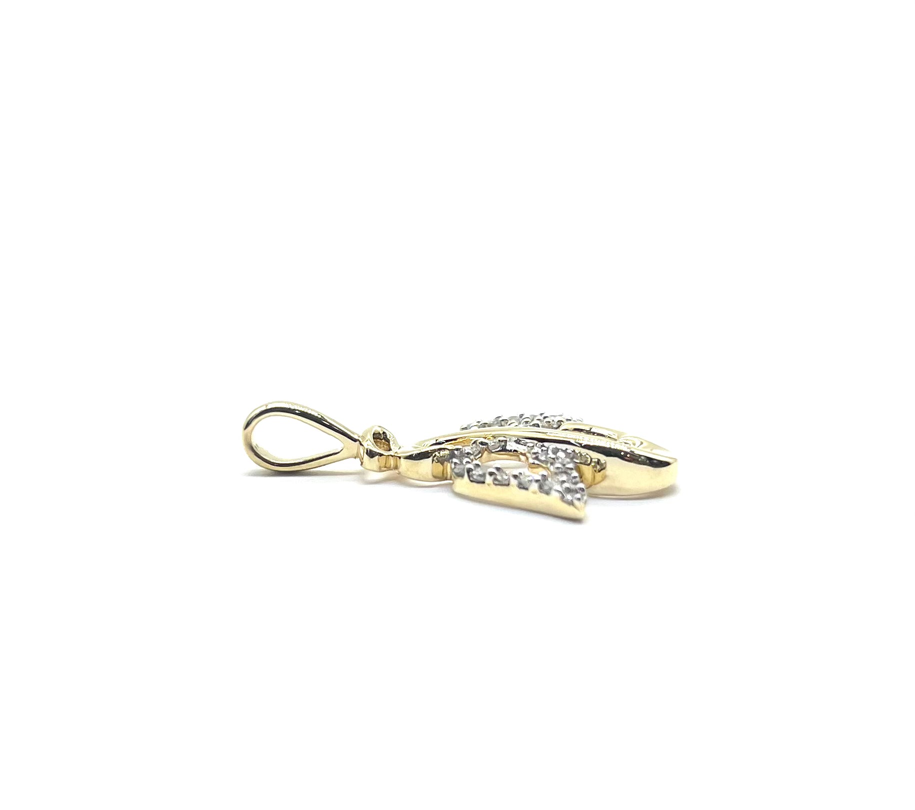 Open Hearts Diamond Angel Pendant Necklace for Women - 14K Gold Plated Sterling Silver Charm Jewelry - Perfect Gift for Birthday, Christmas & Valentine's Day