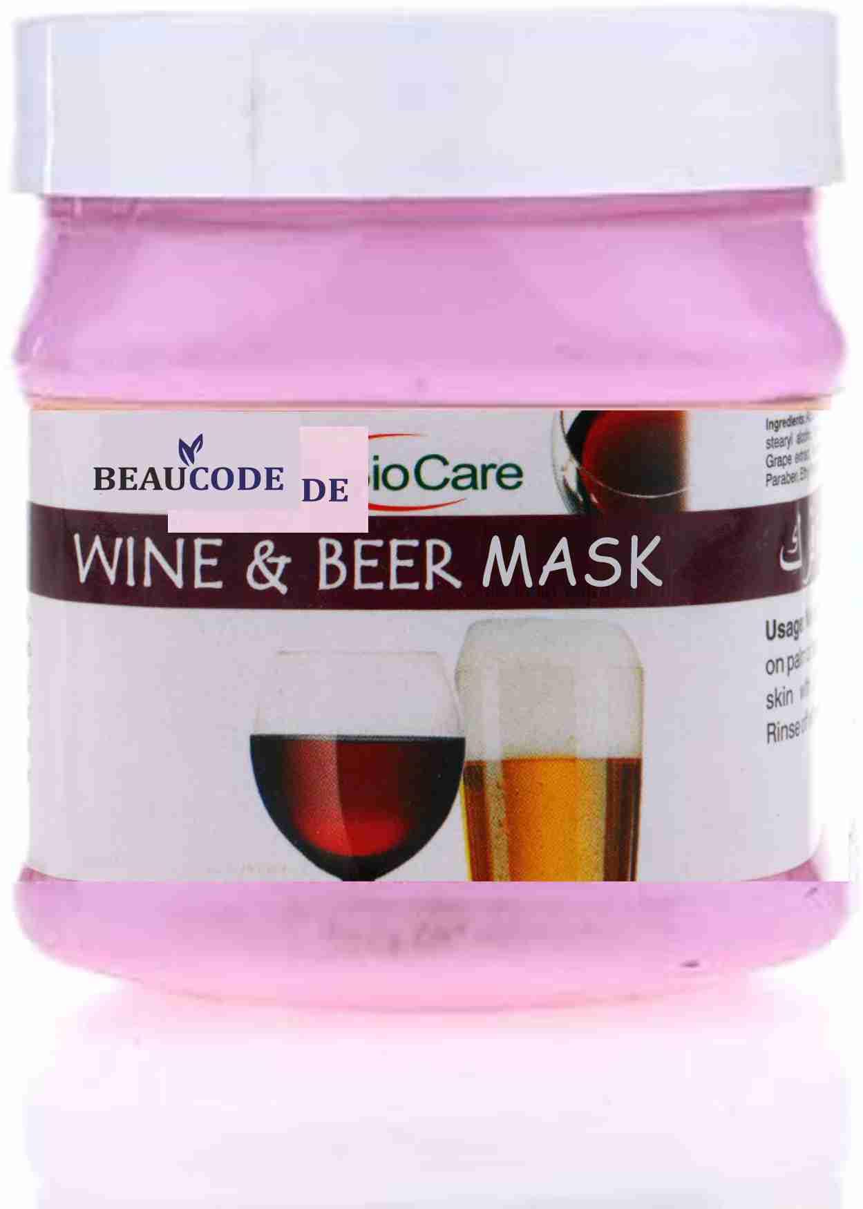 Beaucode Biocare Anti-Aging Wine & Beer Face Mask for Glowing Skin & Deep Cleansing - 250g Paraben-Free | Hydrating Facial Treatment for Women & Men | Perfect for Spa Nights & Skincare Routines