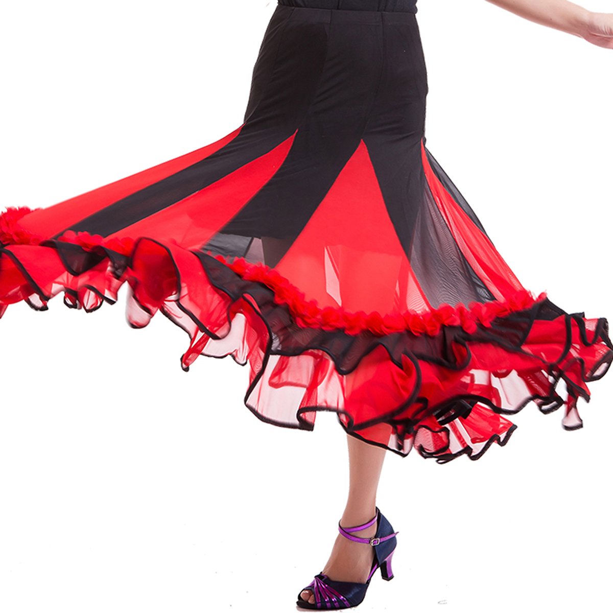 Elegant Ballroom Dance Long Swing Skirt - Flamenco Waltz Modern Tango Costume for Women | Perfect for Latin Dance, Salsa, Performances & Special Occasions