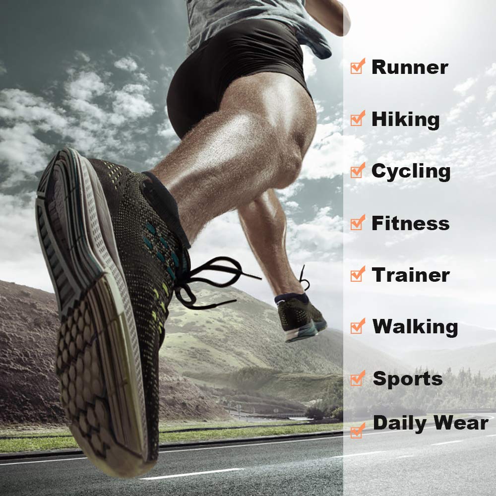 Coskefy Thick Cushioned Running Socks for Men & Women - 6 Pairs Breathable Cotton Athletic Socks for Jogging, Training & Workouts - Comfortable Ankle Sports Socks for Gym, Marathon & Daily Wear