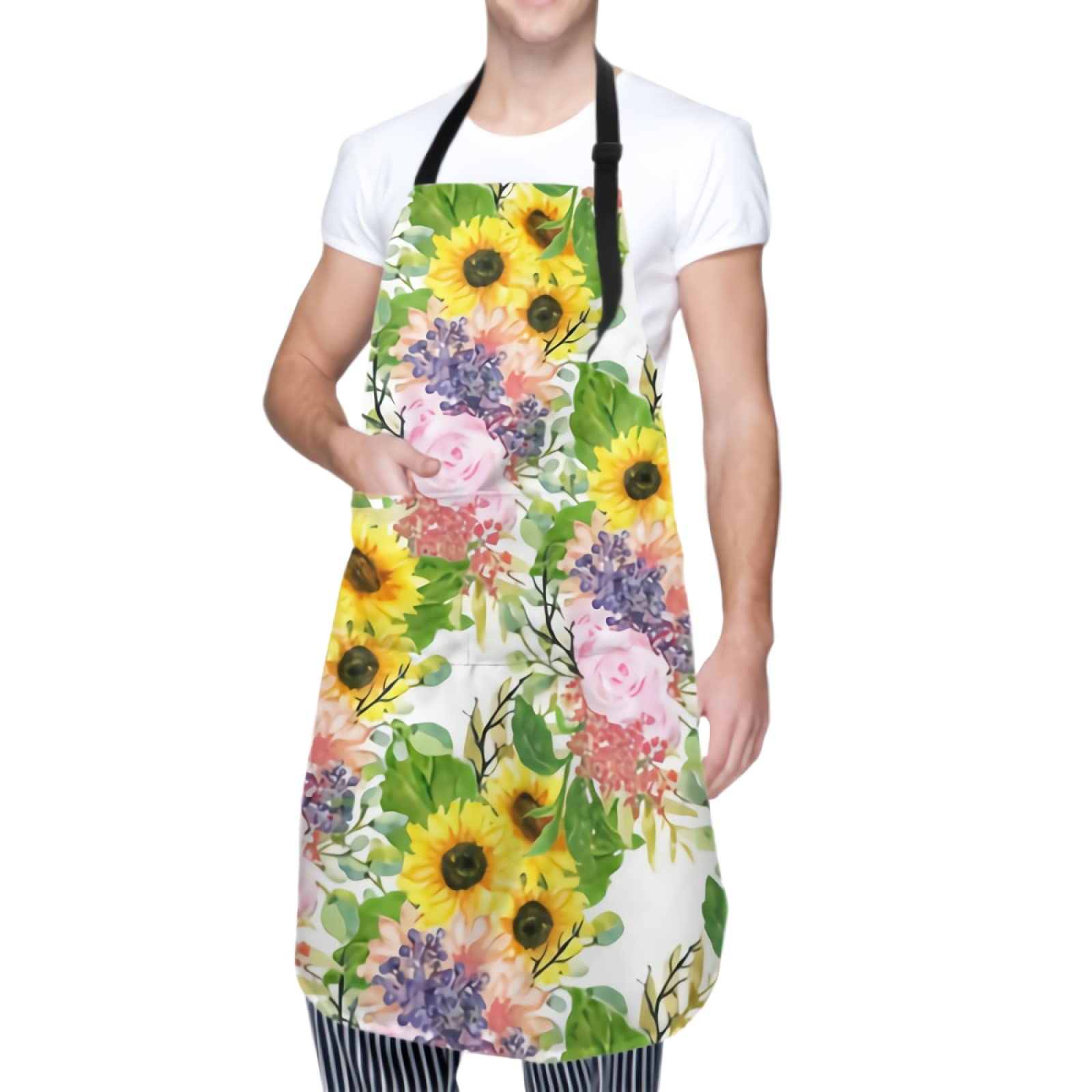 Adjustable Bib Apron with Pockets - Premium Kitchen Cooking Baking BBQ Apron for Adults - Perfect for Home Chefs, Artists & Outdoor Grilling
