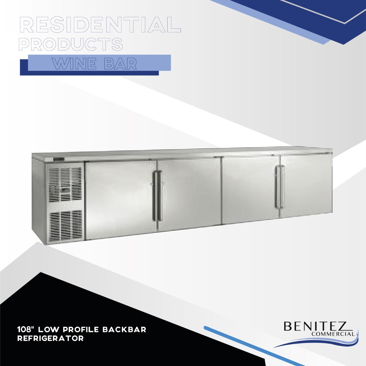 108 Low Profile Back Bar Refrigerator - Compact Under Counter Beer & Wine Cooler for Bars, Restaurants, and Home Use