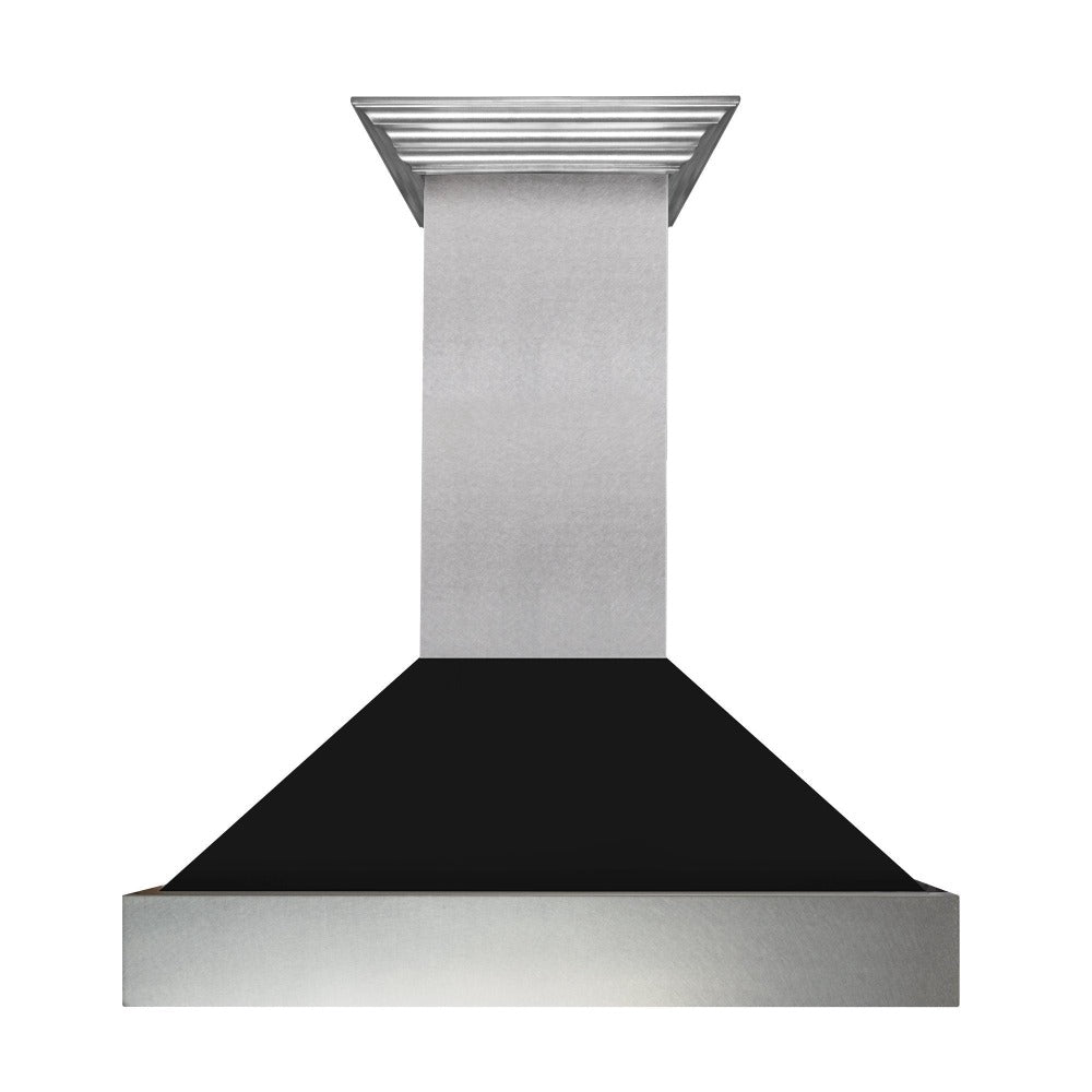 ZLINE 30 Inch Stainless Steel Wall Mount Range Hood with Black Matte Shell - Powerful Ducted Ventilation for Kitchen - Perfect for Modern Home Cooking, Baking & Grilling (Model 8654BLM 30)