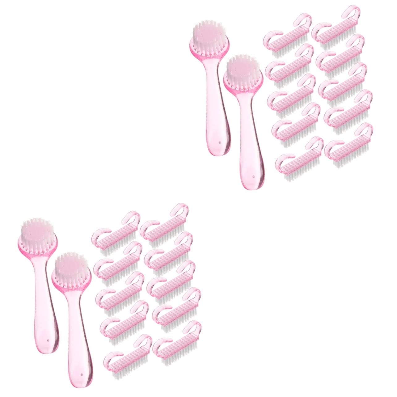 Lurrose 2 Pack Nail Cleaning Brush Set - Professional Manicure & Pedicure Tools for Dust Removal, Cuticle Cleaning & Nail Prep - Ergonomic Handle Grip Nail Scrubber for Toes & Fingers - Perfect for Salon, Home Nail Care & DIY Gel Polish Application