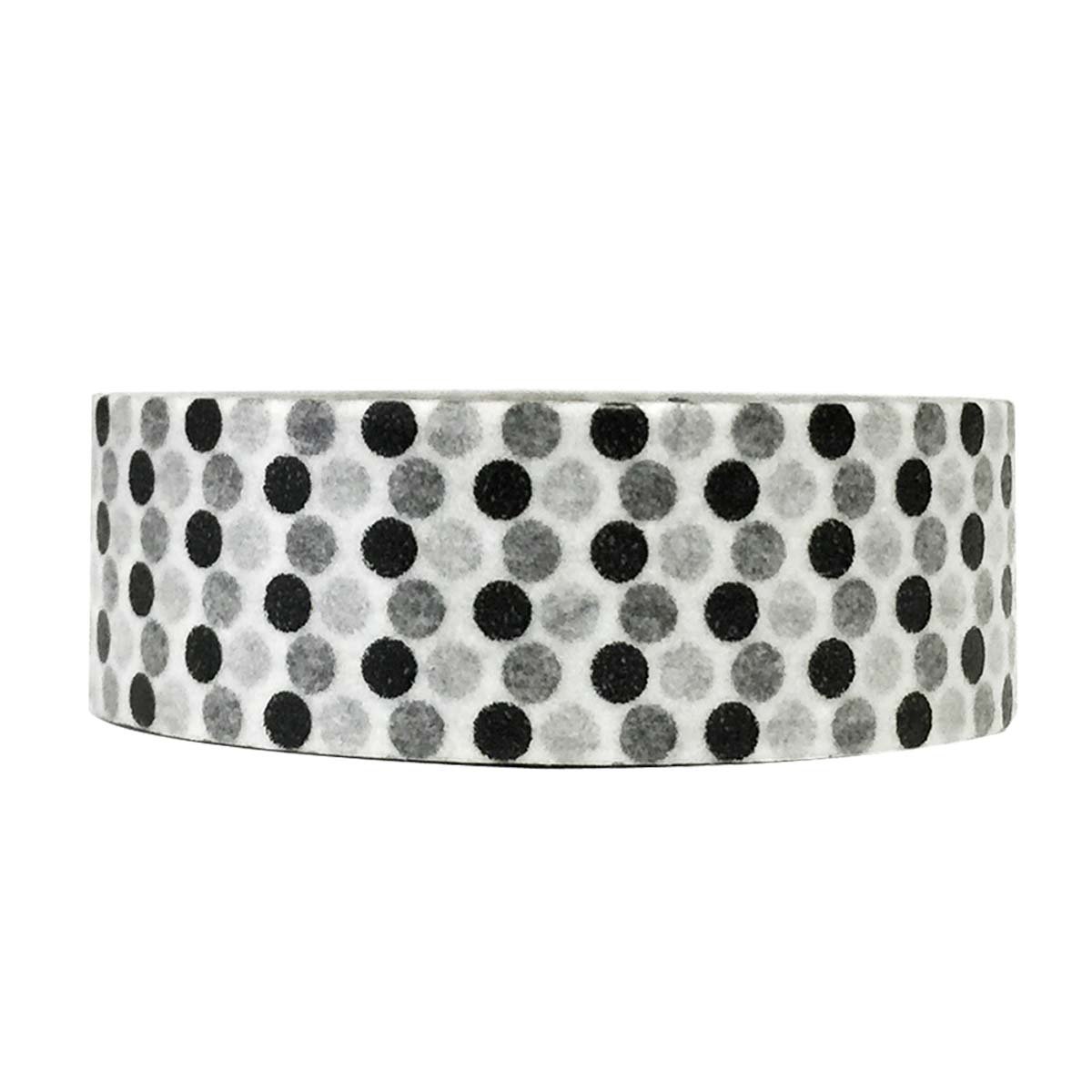 Allydrew Decorative Washi Masking Tape - Black and White Polka Dots Pattern for Scrapbooking, Journaling, DIY Crafts & Gift Wrapping