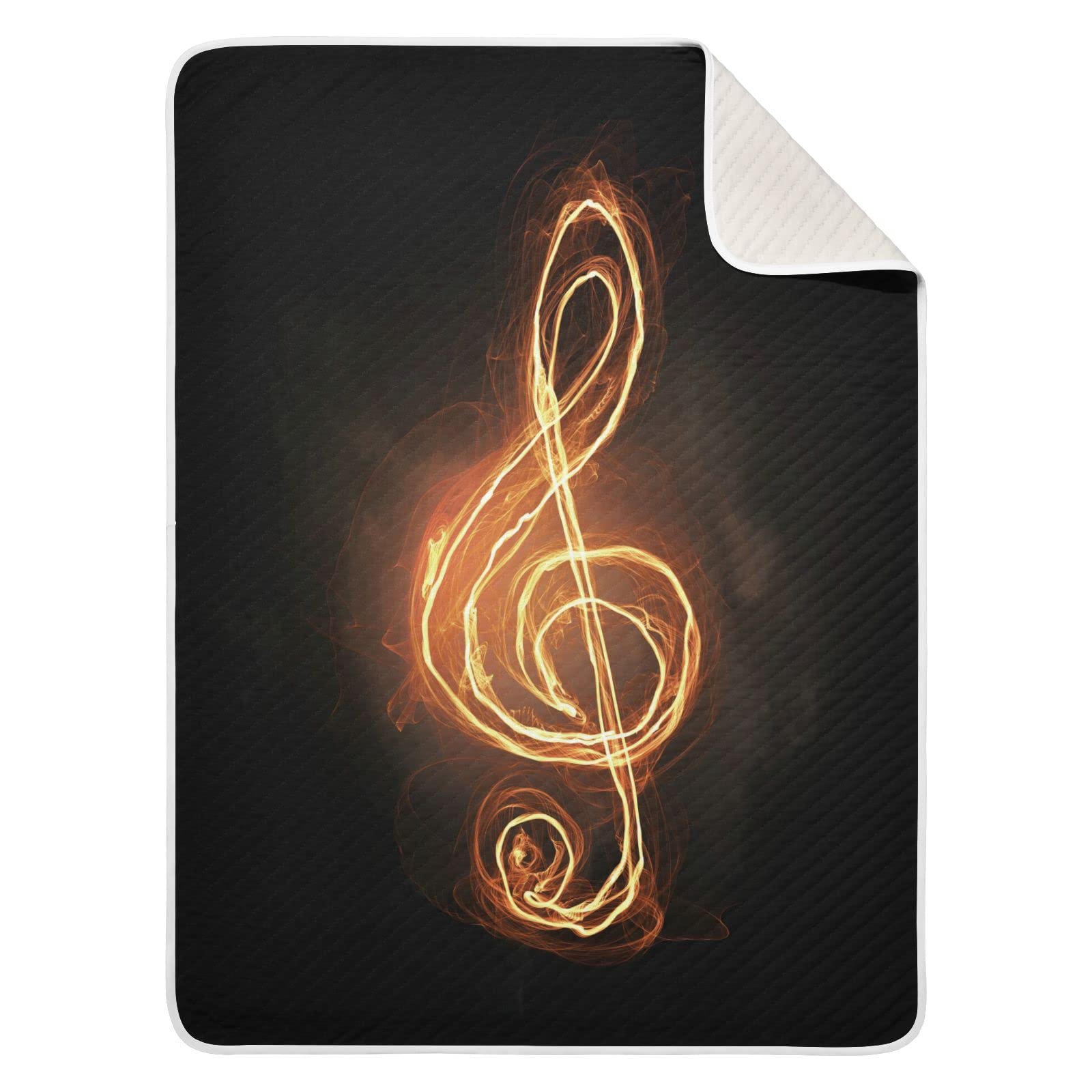 JIPONI Super Soft & Warm Baby Blanket with Music Note Design - Personalized 30x40 Inch Nursery Blanket for Boys & Girls | Perfect for Swaddling, Stroller & Crib