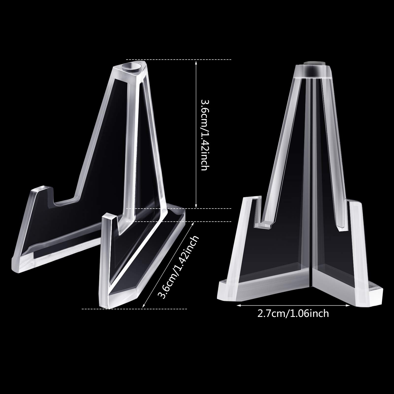Jetec 15-Piece Mini Acrylic Easel Stand Set - 1.4 Inch Tall Coin Display Holders for Collectibles, Pocket Watches, Medals & Capsules - Perfect for Showcasing in Display Cases, Retail Stores & Home Collections