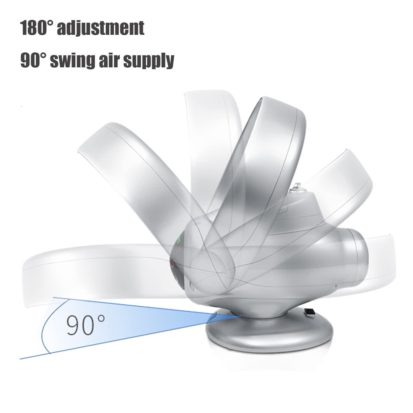 Bladeless Wall Mount Fan with Remote - 8 Speed Adjustable, 8H Timer, 180° Tilt & 90° Oscillation for Bedroom, Office & Kitchen | Silent Folding Desktop Fan for Home & Workspace
