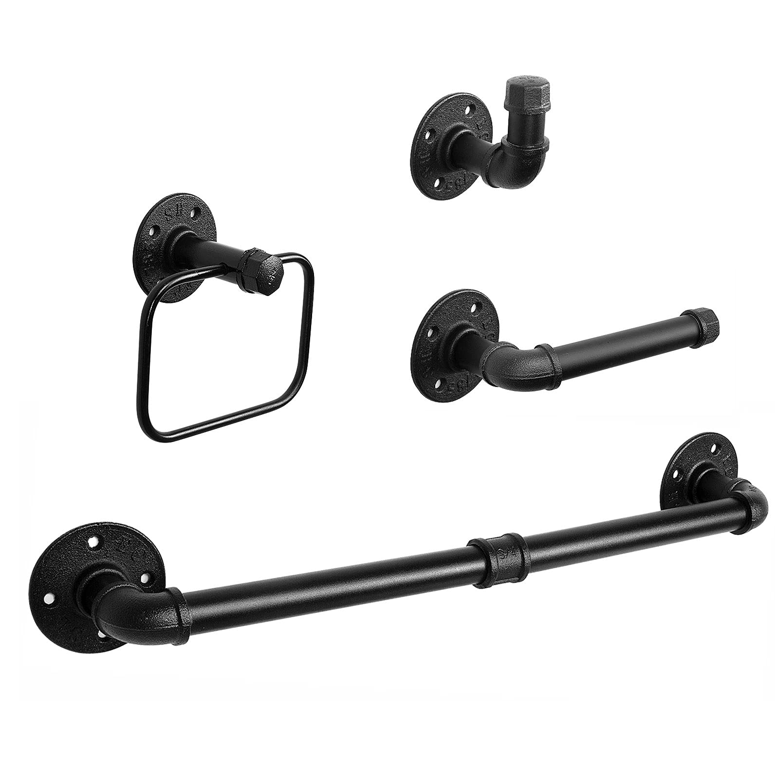 NearMoon 4-Piece Industrial Pipe Bathroom Hardware Set - 18