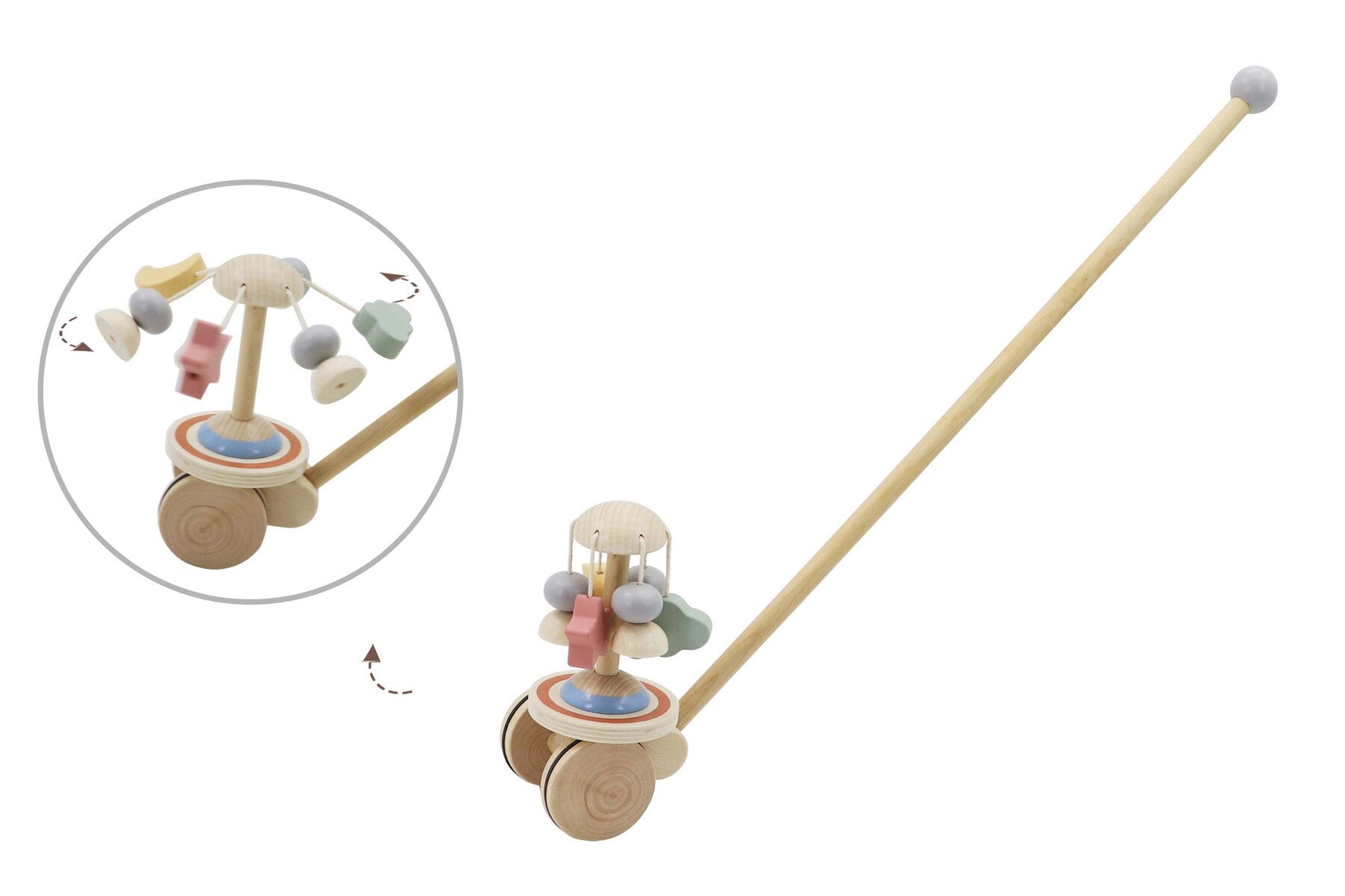 Calm & Breezy Push Along Spinning Flower Toy for Toddlers - Fun Outdoor Garden Activity for Kids