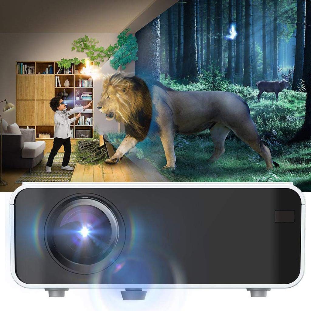 RYMMKOP Full HD Video Projector for Home & Outdoor Use - Portable Home Theater Projector with 1080P Support | Perfect for Movie Nights, Gaming & Backyard Entertainment