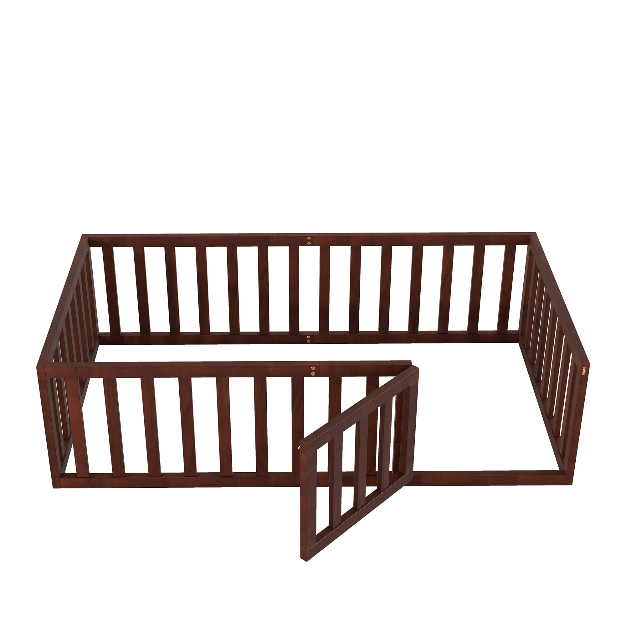 SOFTSEA Twin Size Montessori Floor Bed with Safety Rails - Low Profile Kids Bed Frame for Toddlers & Children - No Bed Slats Needed - Perfect for Montessori Rooms, Daycare Centers & Safe Toddler Sleeping Spaces