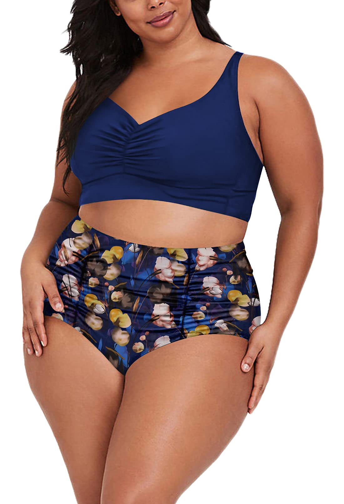 Plus Size High Waisted Bikini Set - Tummy Control Swimwear for Women | Beach & Pool