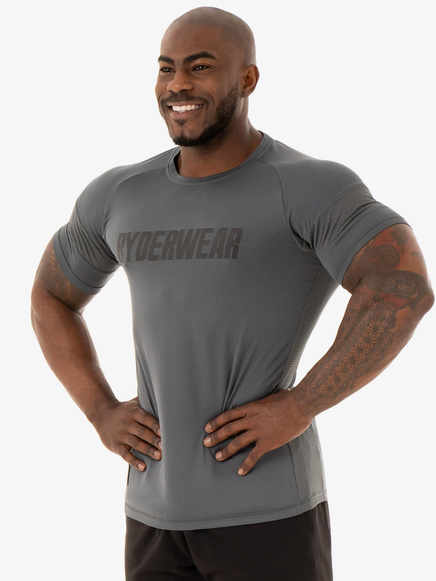 Breathable Flex Mesh T-Shirt for Men & Women - Charcoal Gray | Perfect for Workouts, Running & Outdoor Activities