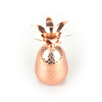 Bar Lux 2 oz Copper Plated Stainless Steel Pineapple Tumbler Cup - 2.5