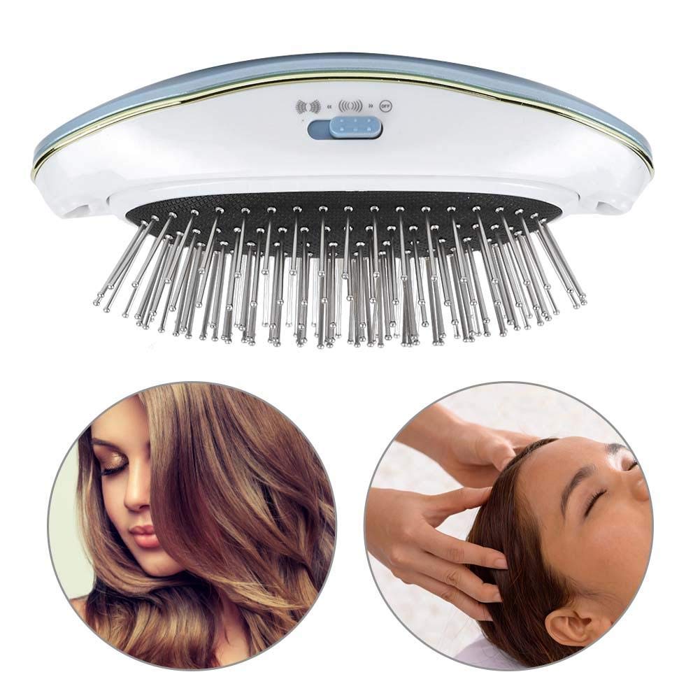 Electric Scalp Massage Comb with Negative Ion Technology - Anti-Static Portable Hairbrush for Relaxation & Hair Care (Blue) | Perfect for Home Use, Travel & Salon Styling