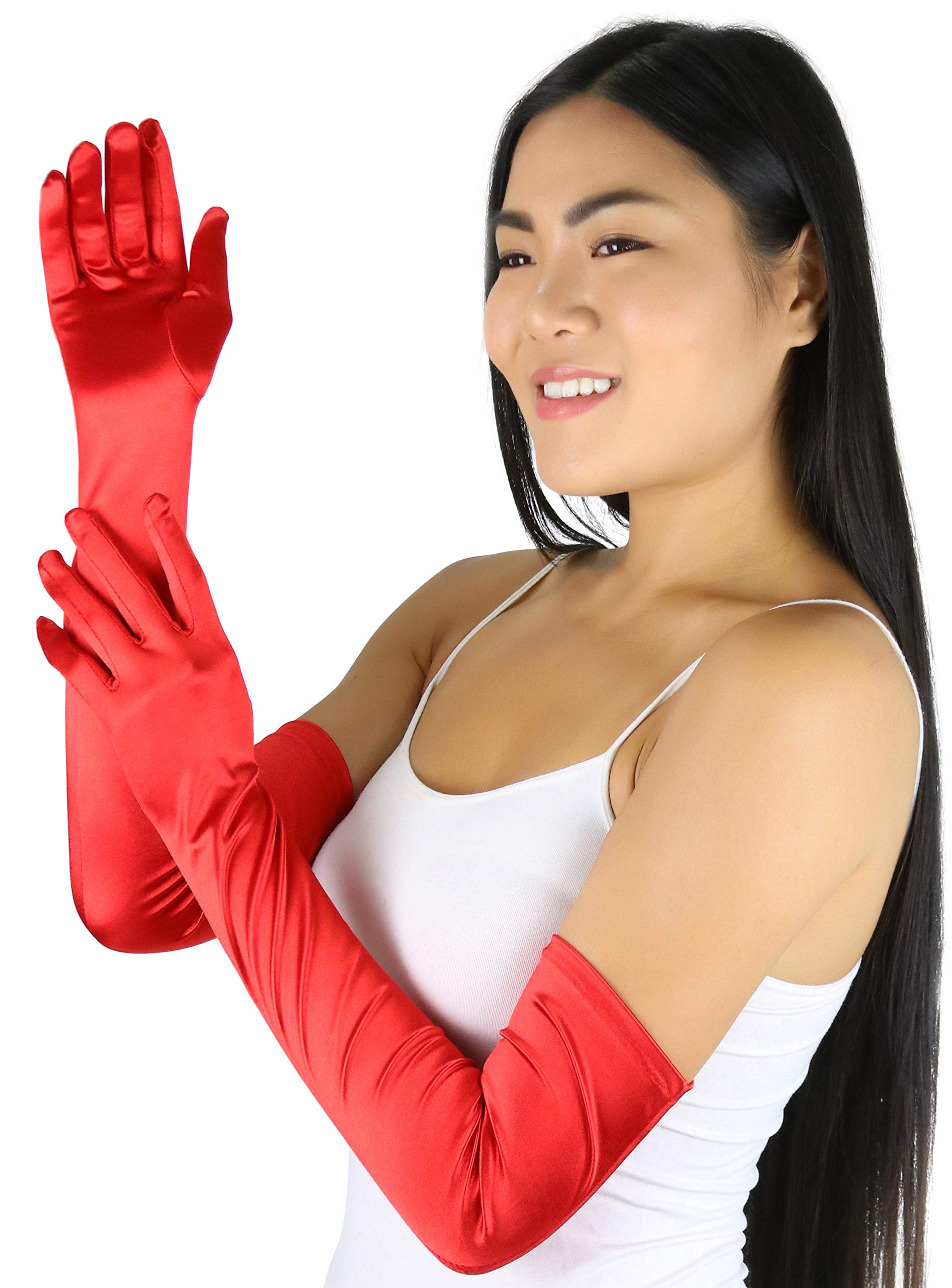 Elegant Chic Satin Gloves for Women - Fashionable Evening & Wedding Accessories - Perfect for Formal Events, Parties & Special Occasions
