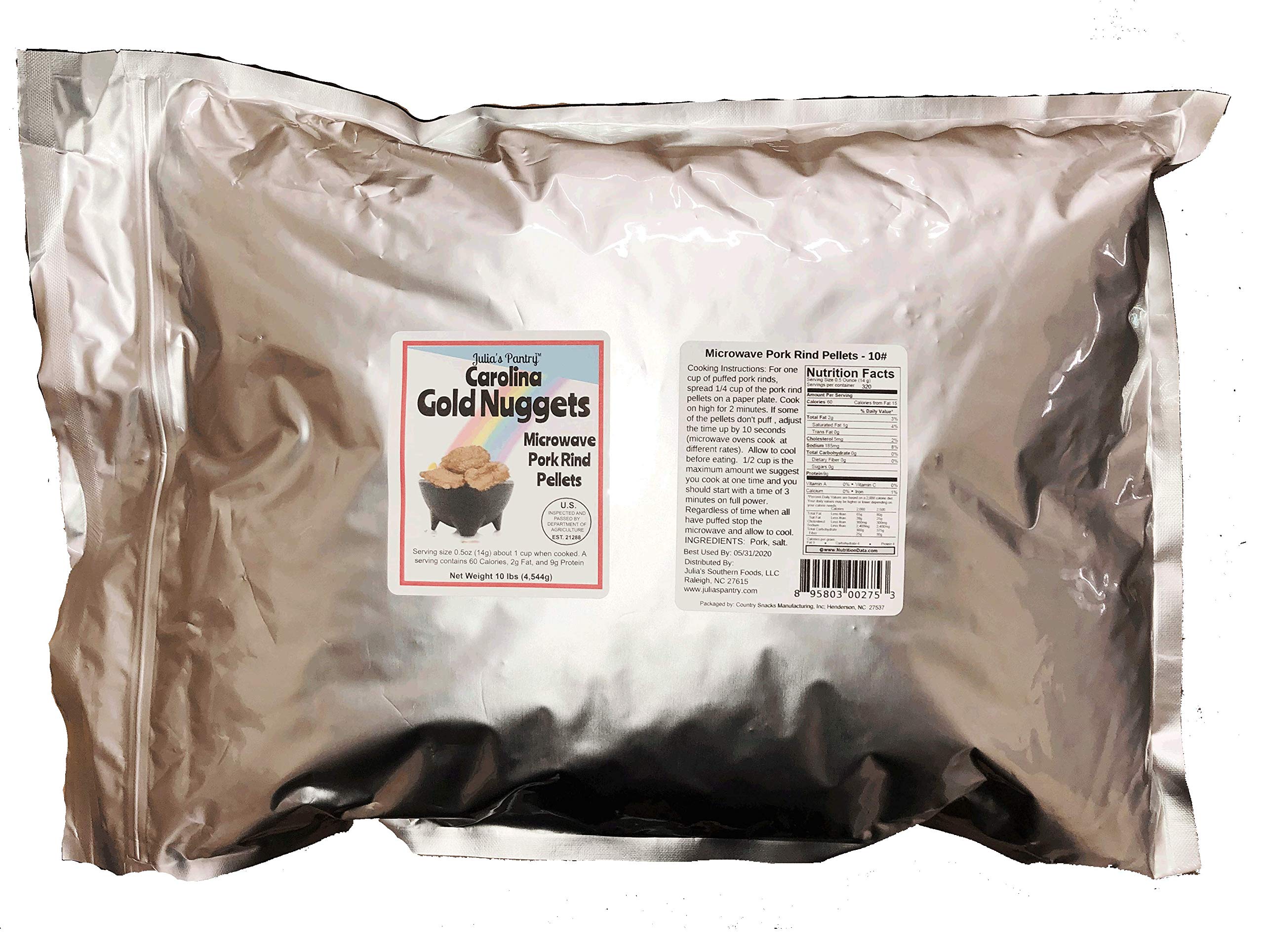 Julia's Pantry Pork Rinds 10 Pound Value Bag - Zero Carb, Keto & Paleo Friendly Snacks - Perfect for Atkins Diet, Diabetic Meals & Low-Carb Lifestyle - Great for Parties, Movie Nights & On-the-Go Snacking